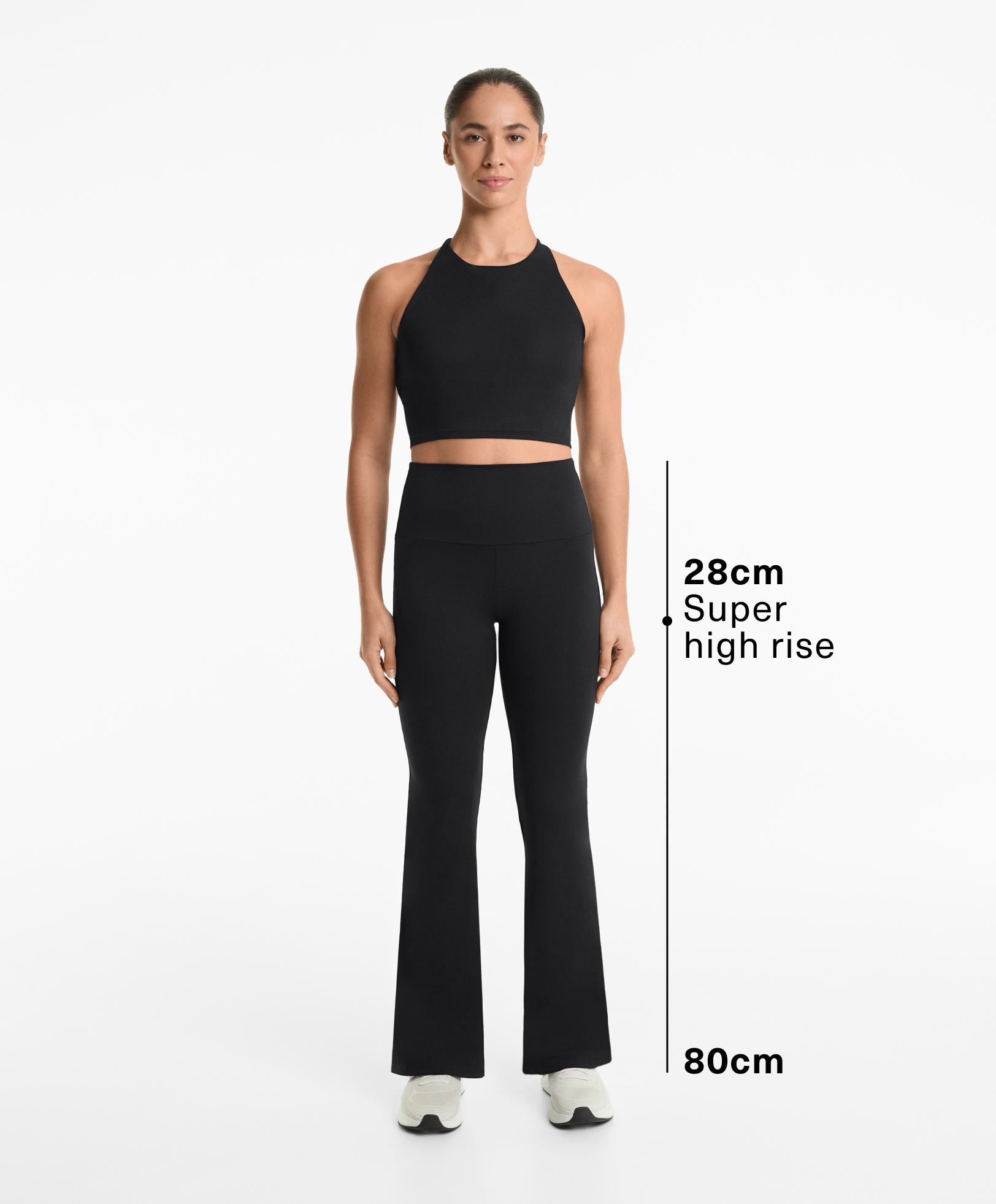 Black super-high-rise Comfortlux flare total look