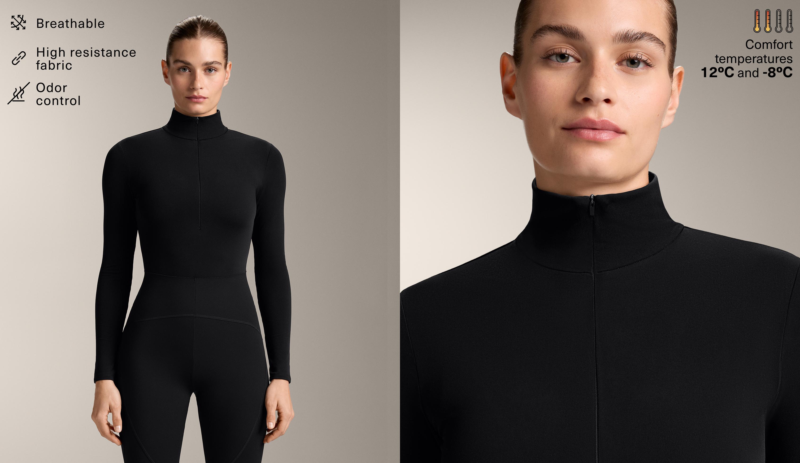 Thermisch basislaag-body met halve rits Thermisch basislaag-body met halve rits