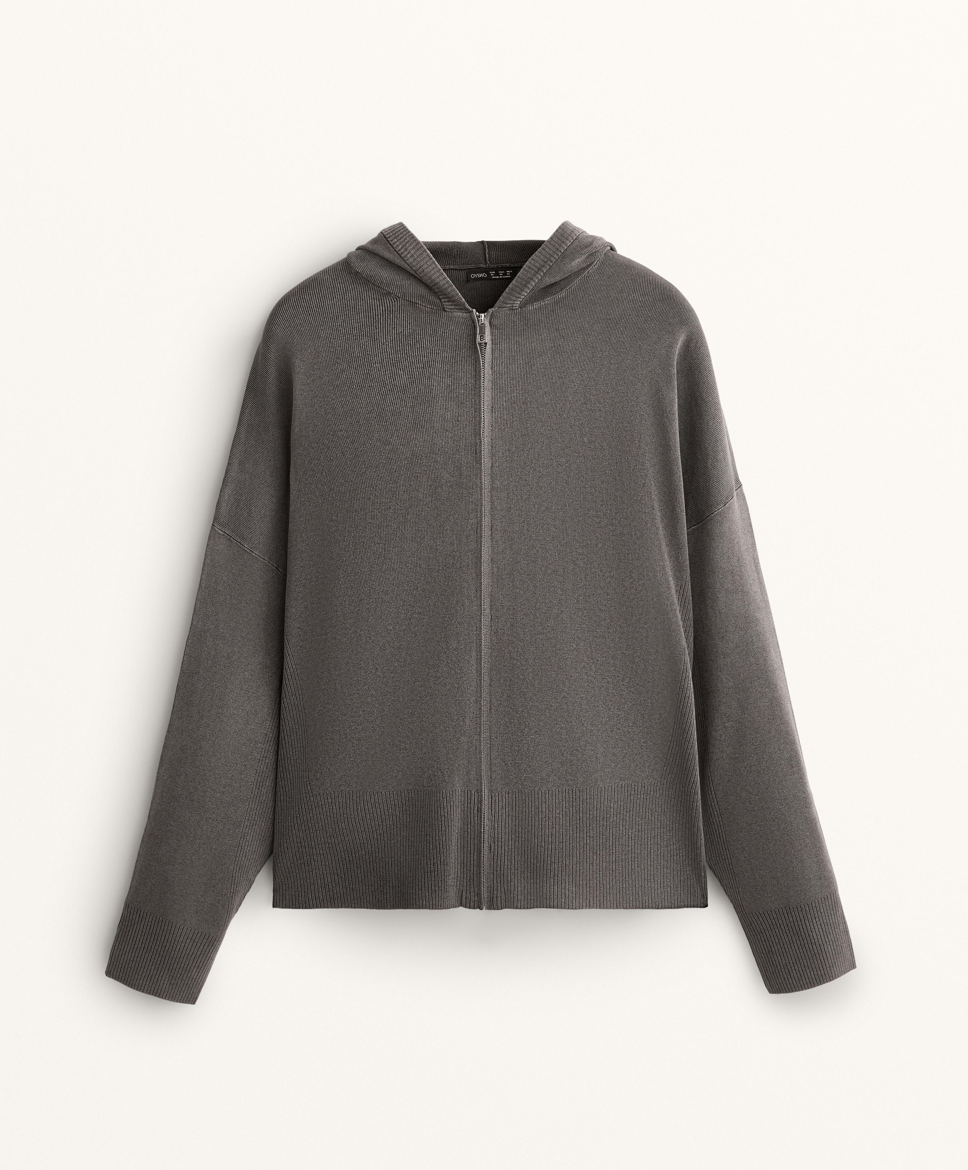 Long washed knit jacket