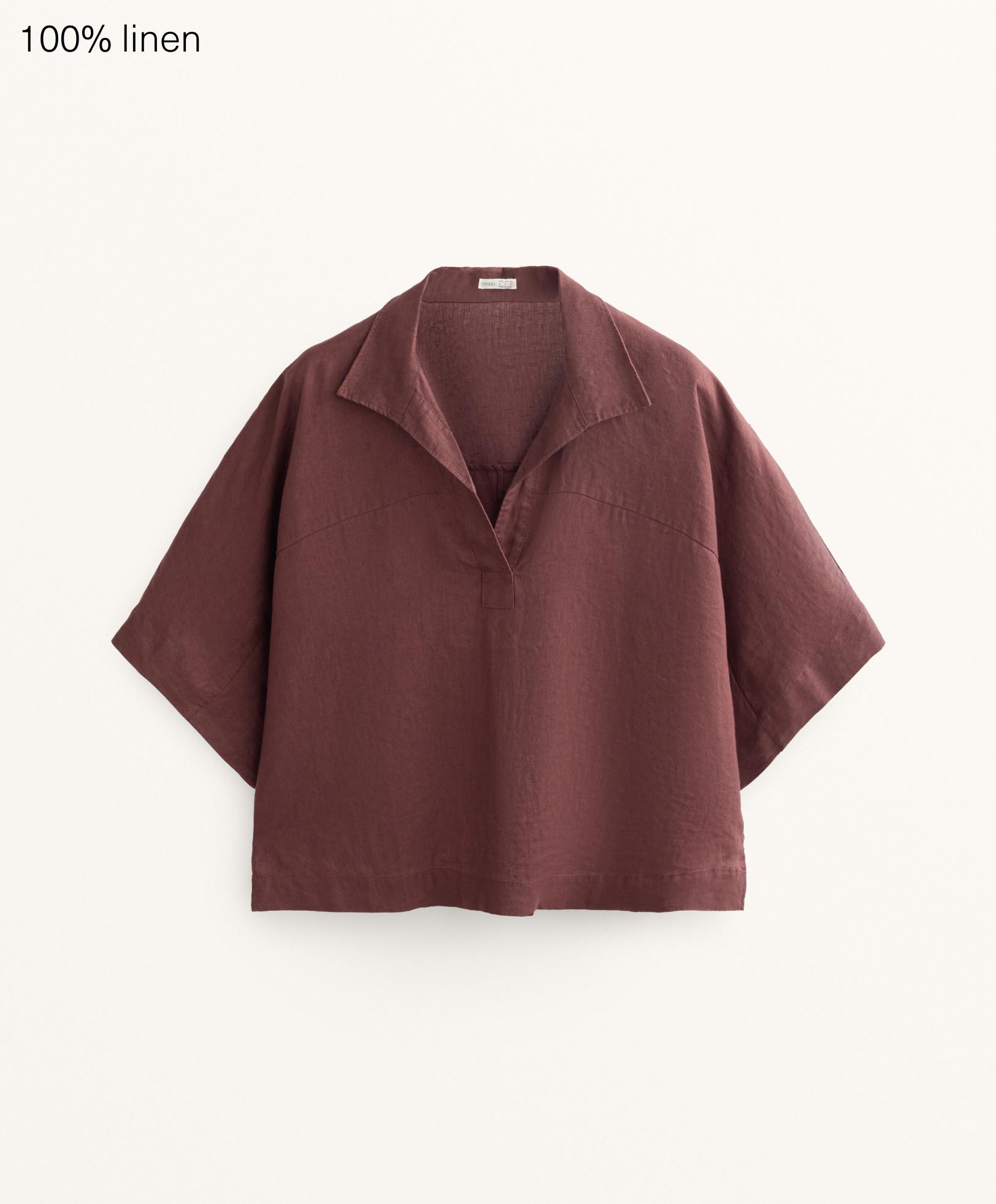 Chemise manches courtes oversize 100 % lin Chemise manches courtes oversize 100 % lin