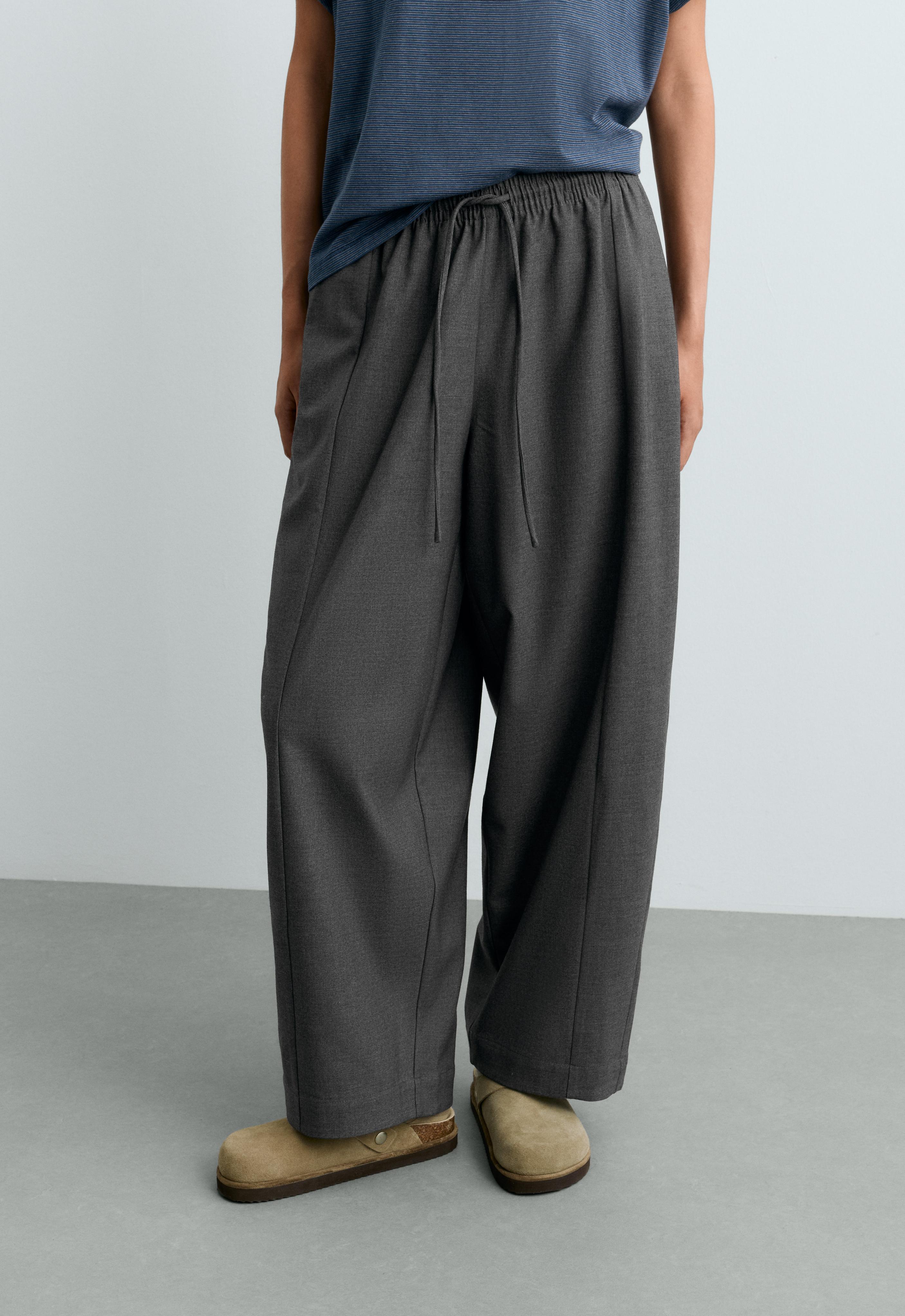 13% wool balloon trousers — GREY