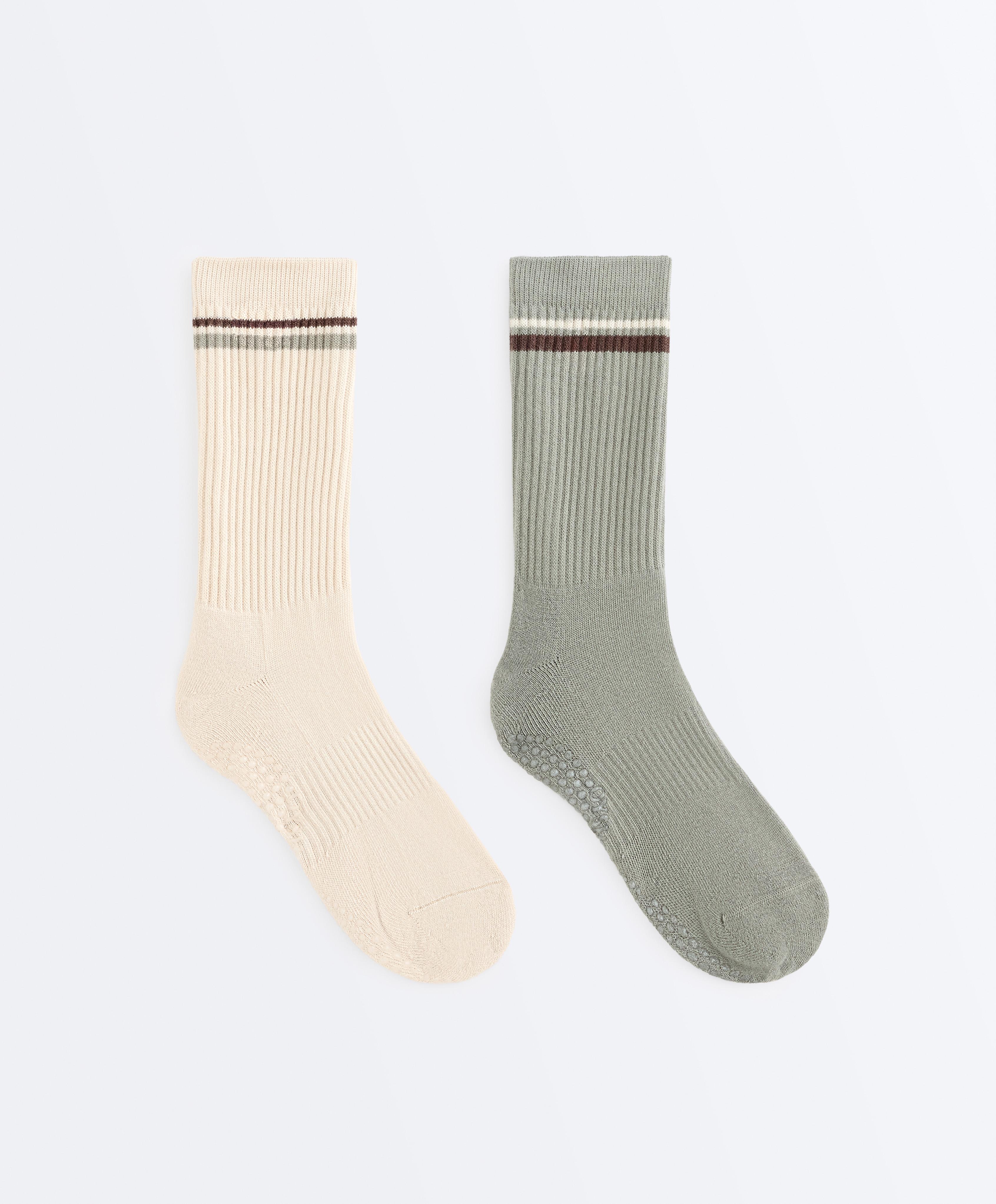 2 paires de chaussettes Classic yoga et pilates en mélange de coton 2 paires de chaussettes Classic yoga et pilates en mélange de coton