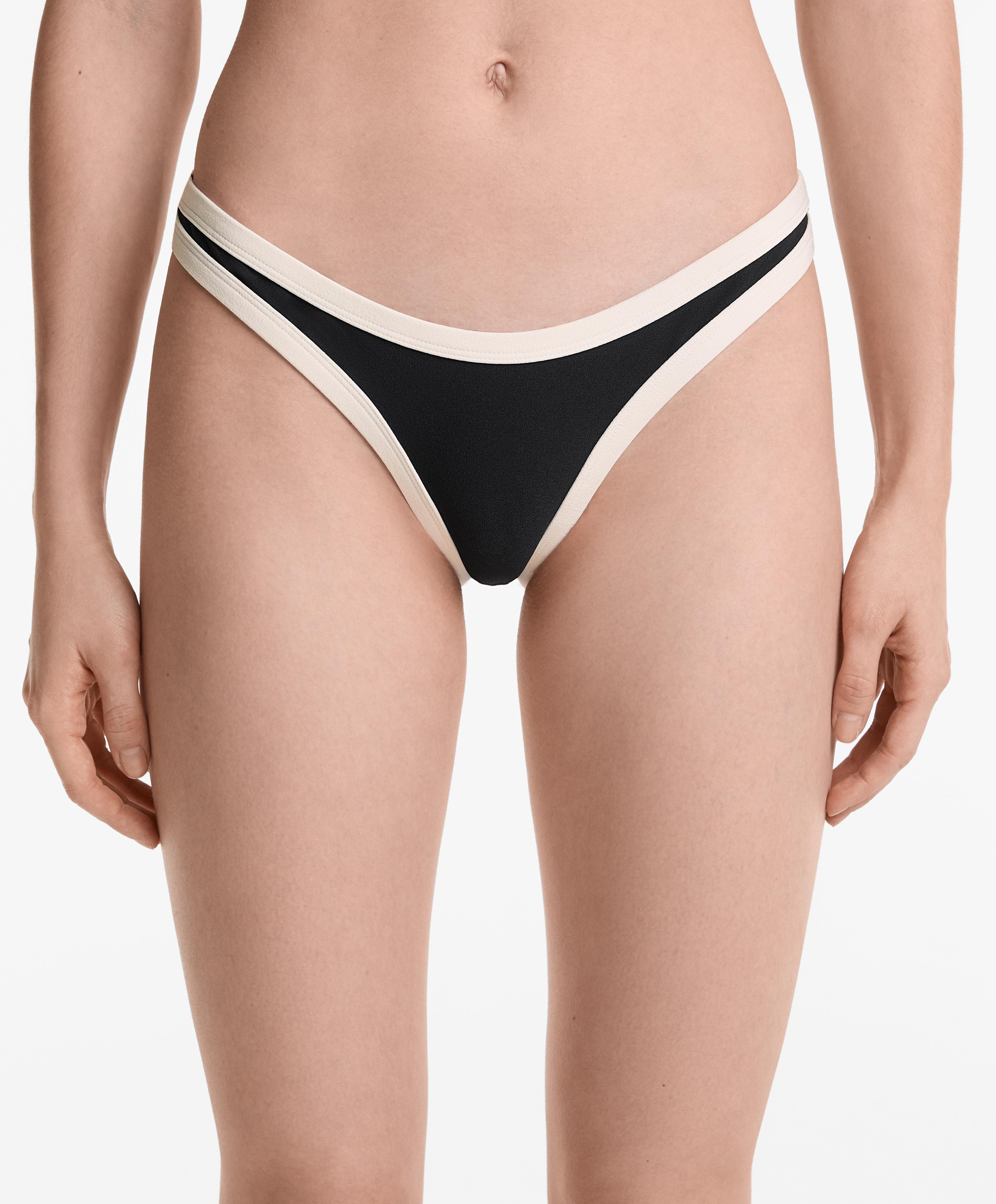 Contrast trim medium-coverage bikini briefs