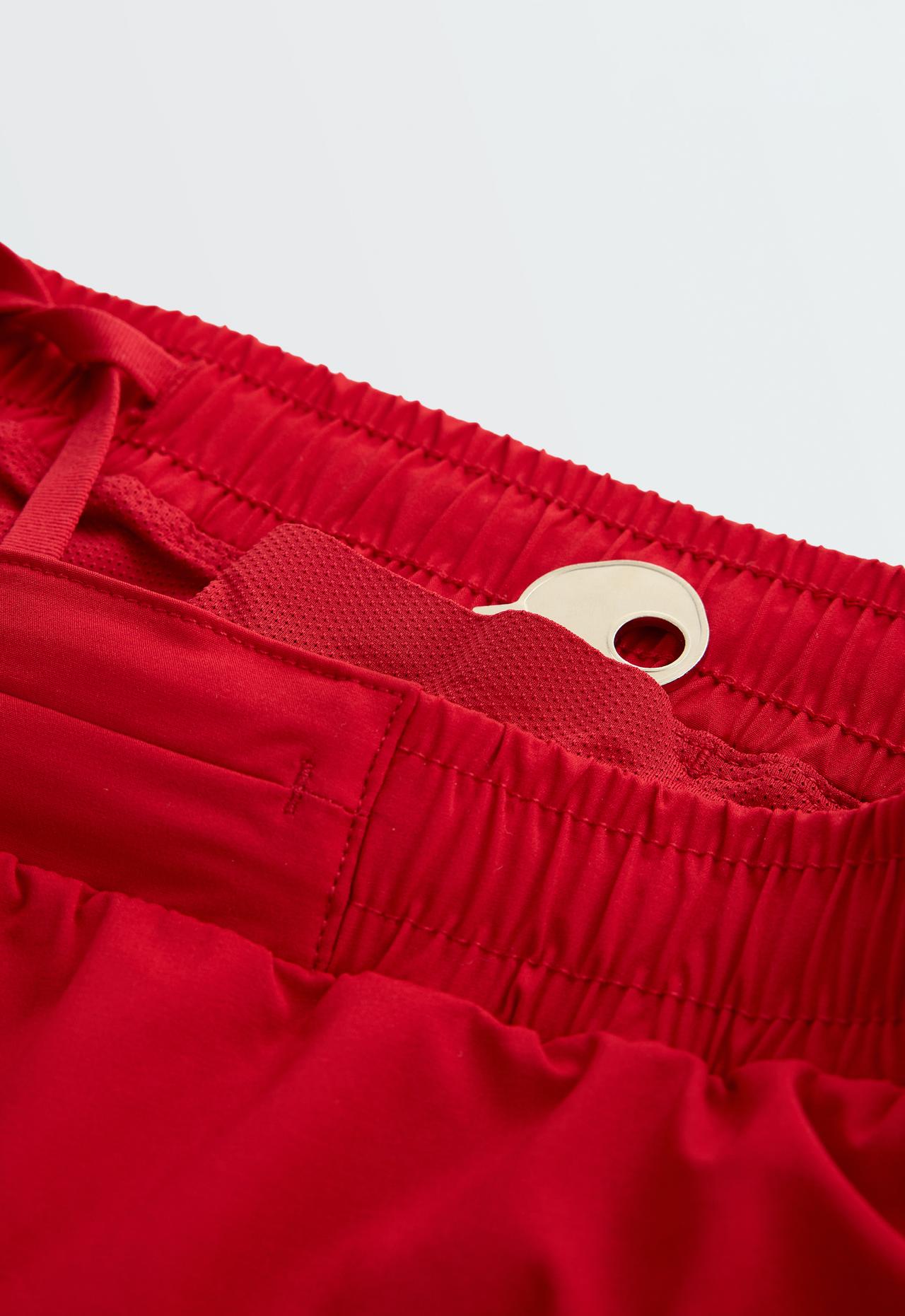 6cm low-rise technical shorts — STRONG RED