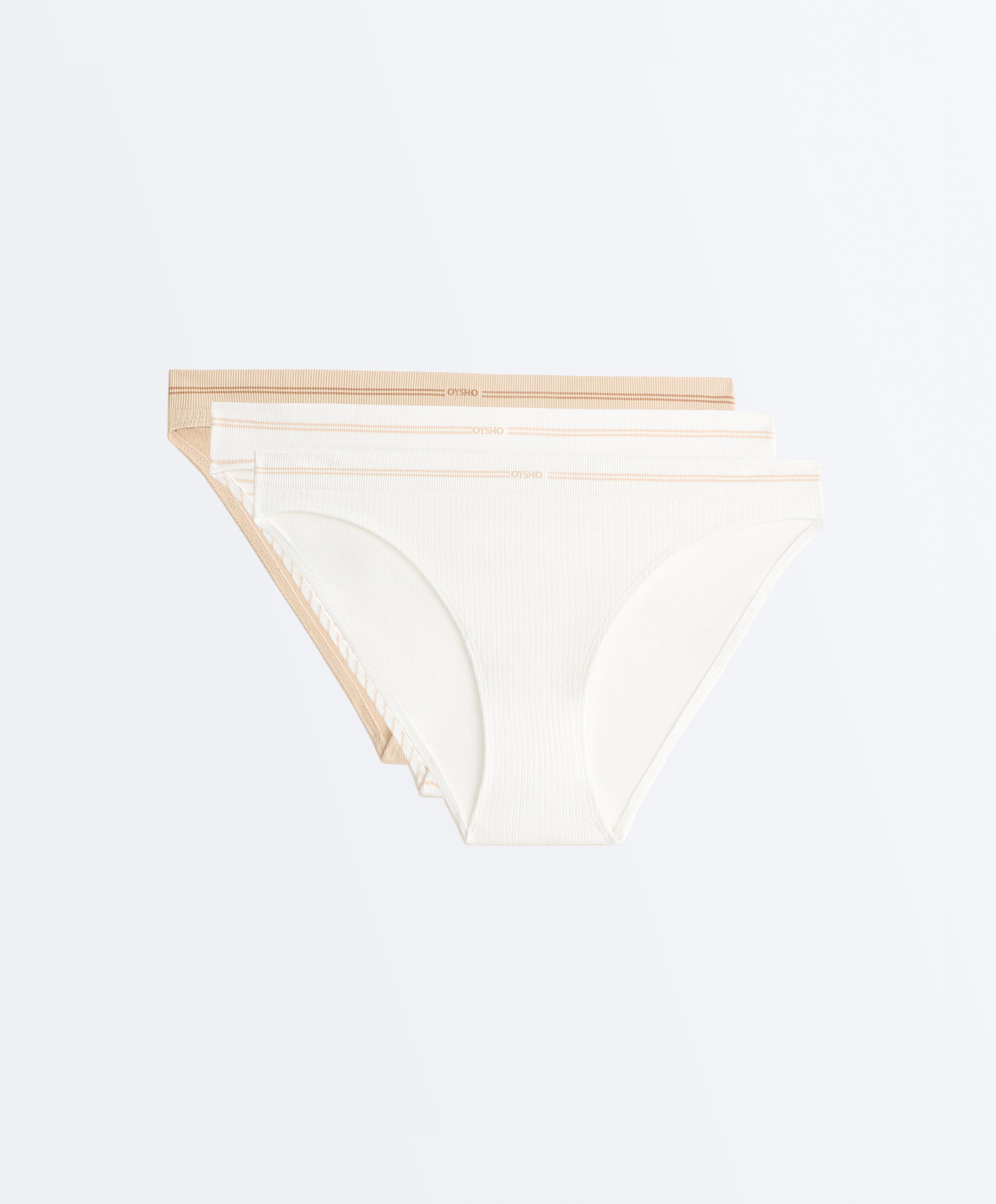 3 seamless rib polyamide blend classic briefs — WHITE