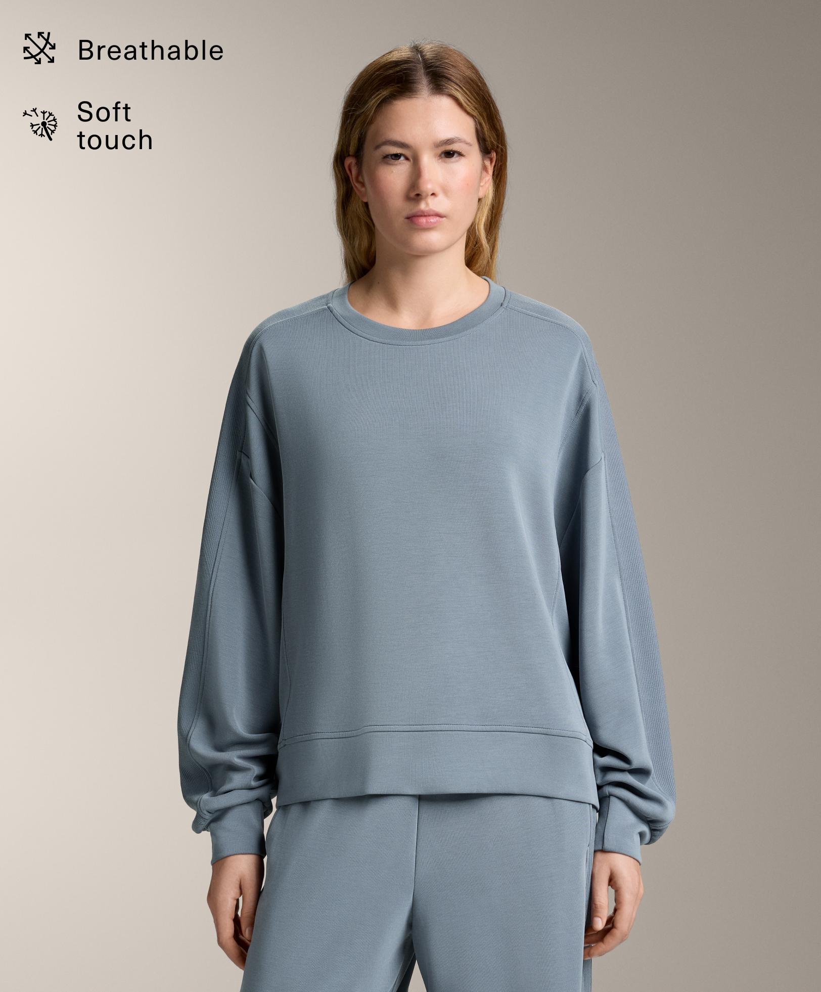Soft-touch modal Rib sweatshirt - Sale