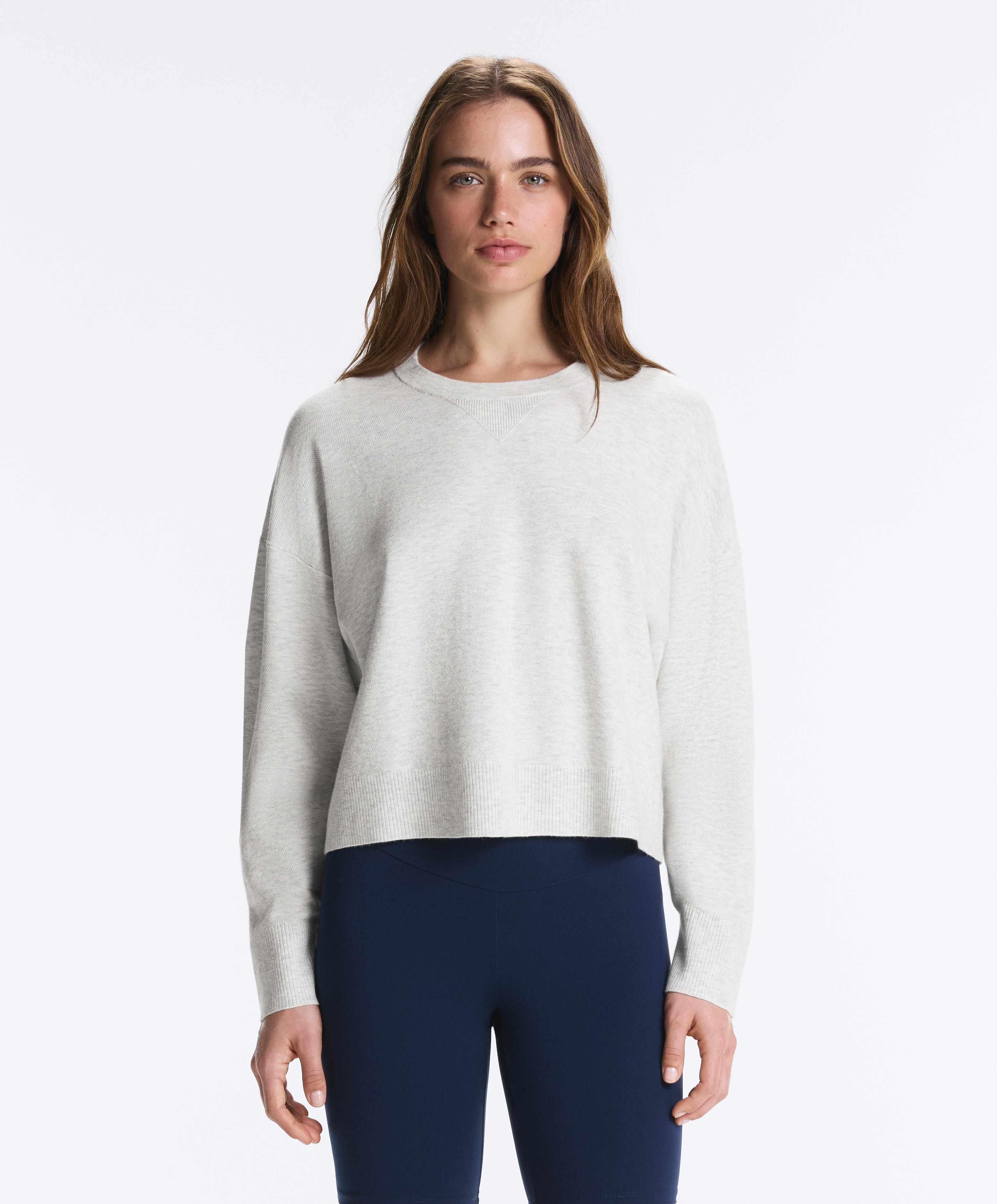 Knit crewneck jumper — PALE GREY MELANGE
