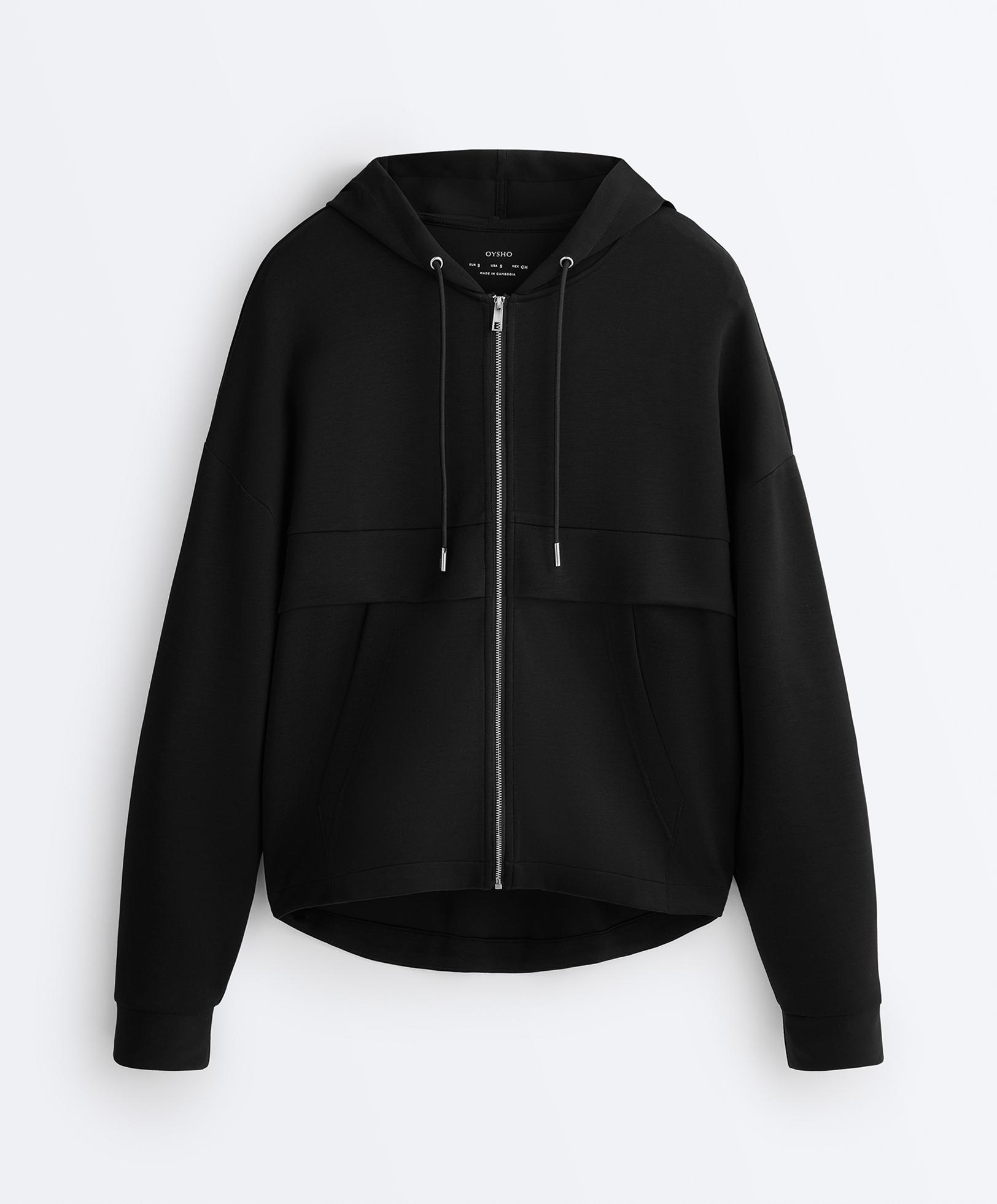 Soft-touch jacket with modal — BLACK
