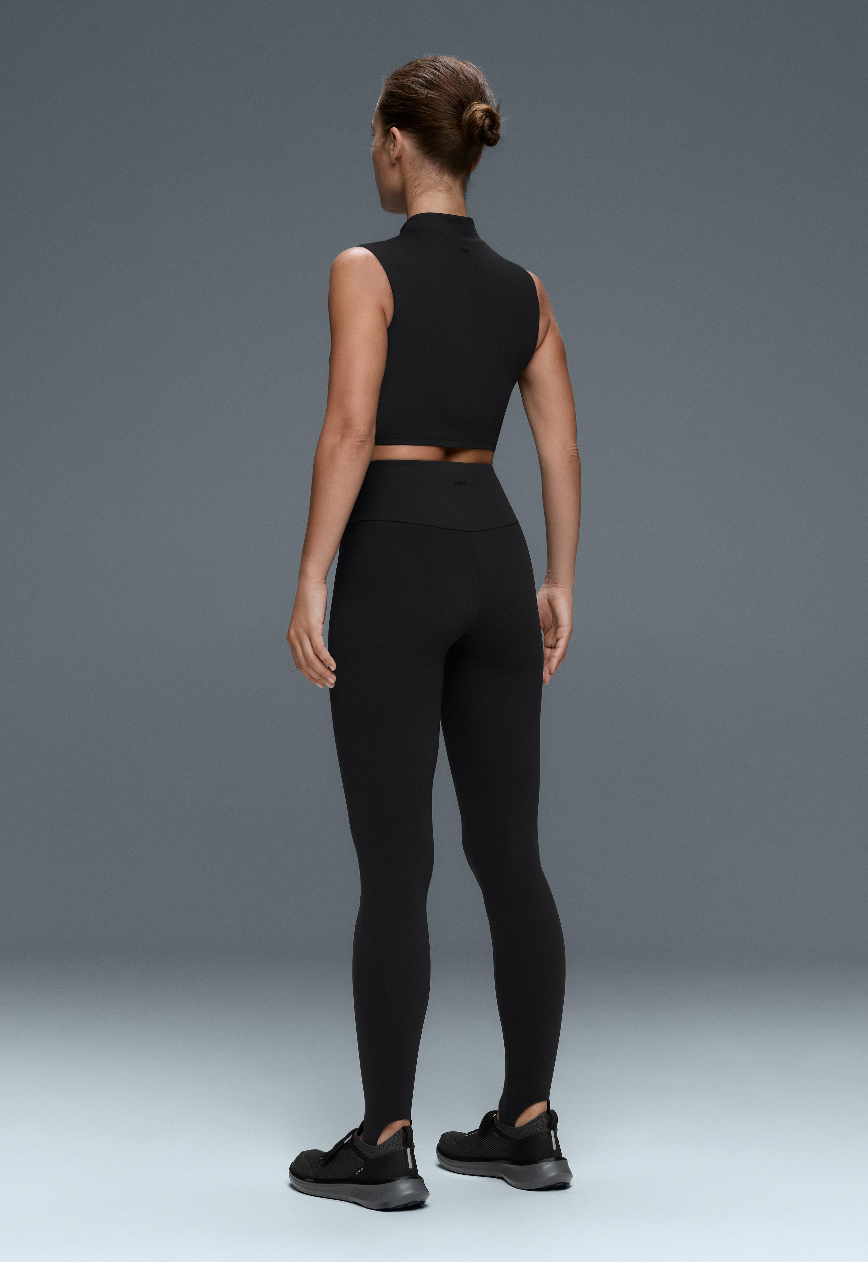 Comfortlux Mandarin collar tank top — BLACK