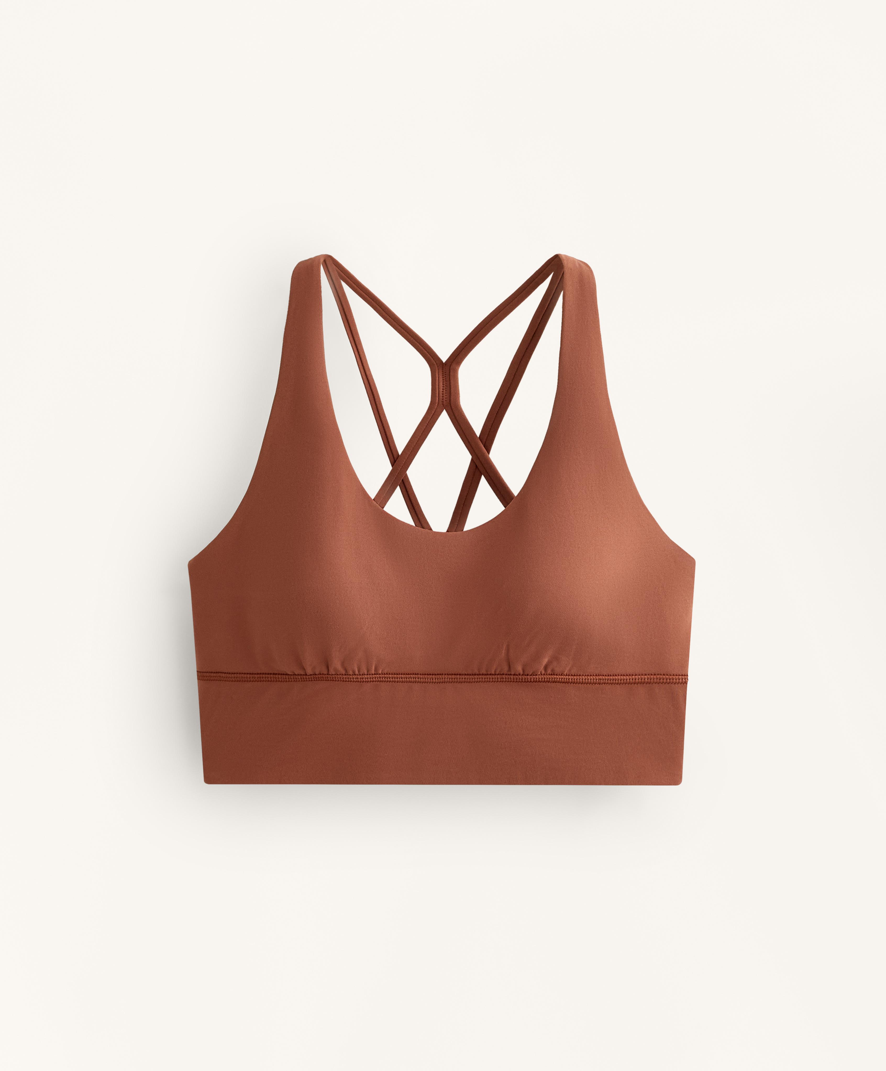 Medium-support Comfortlux sports bra with cups — TERRACOTTA