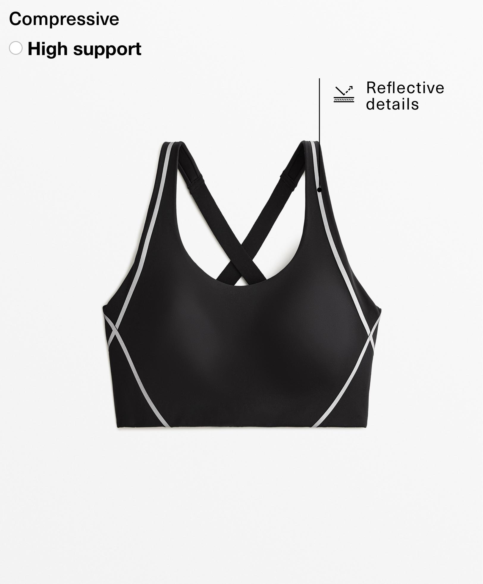 Firm support Compressive reflective sports bra