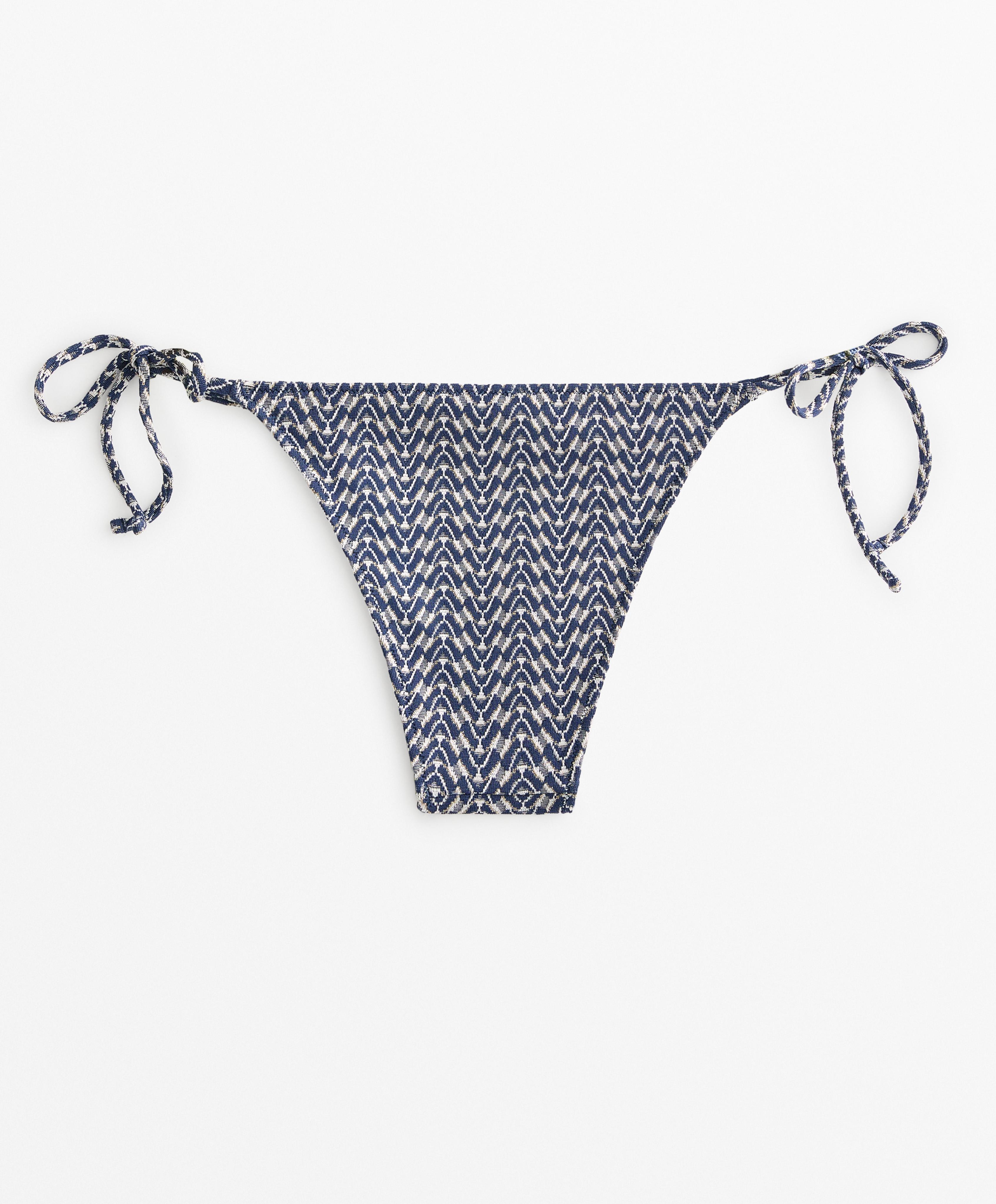 Medium-coverage jacquard tie bikini briefs