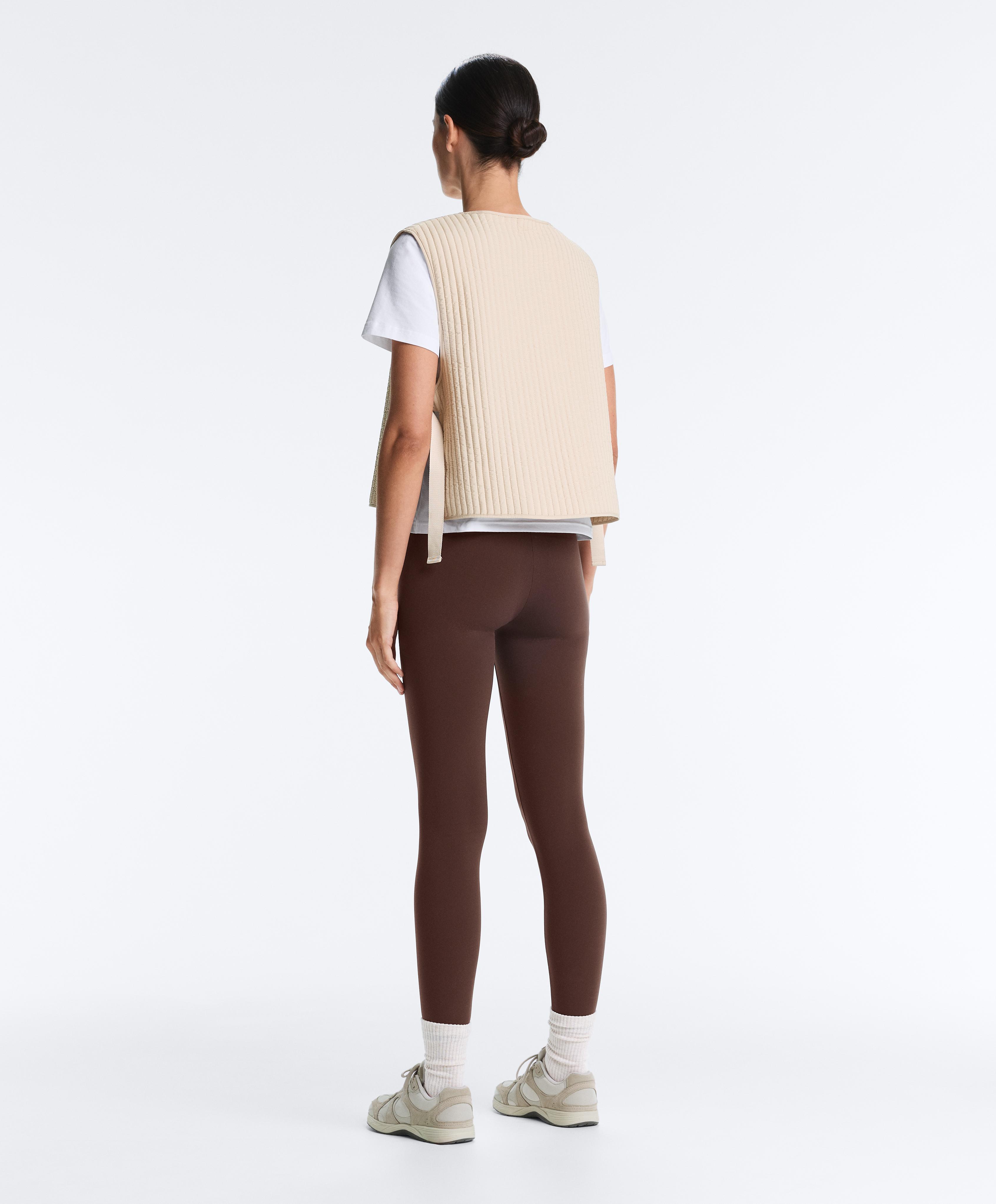Thin padded nylon gilet — PALE BEIGE