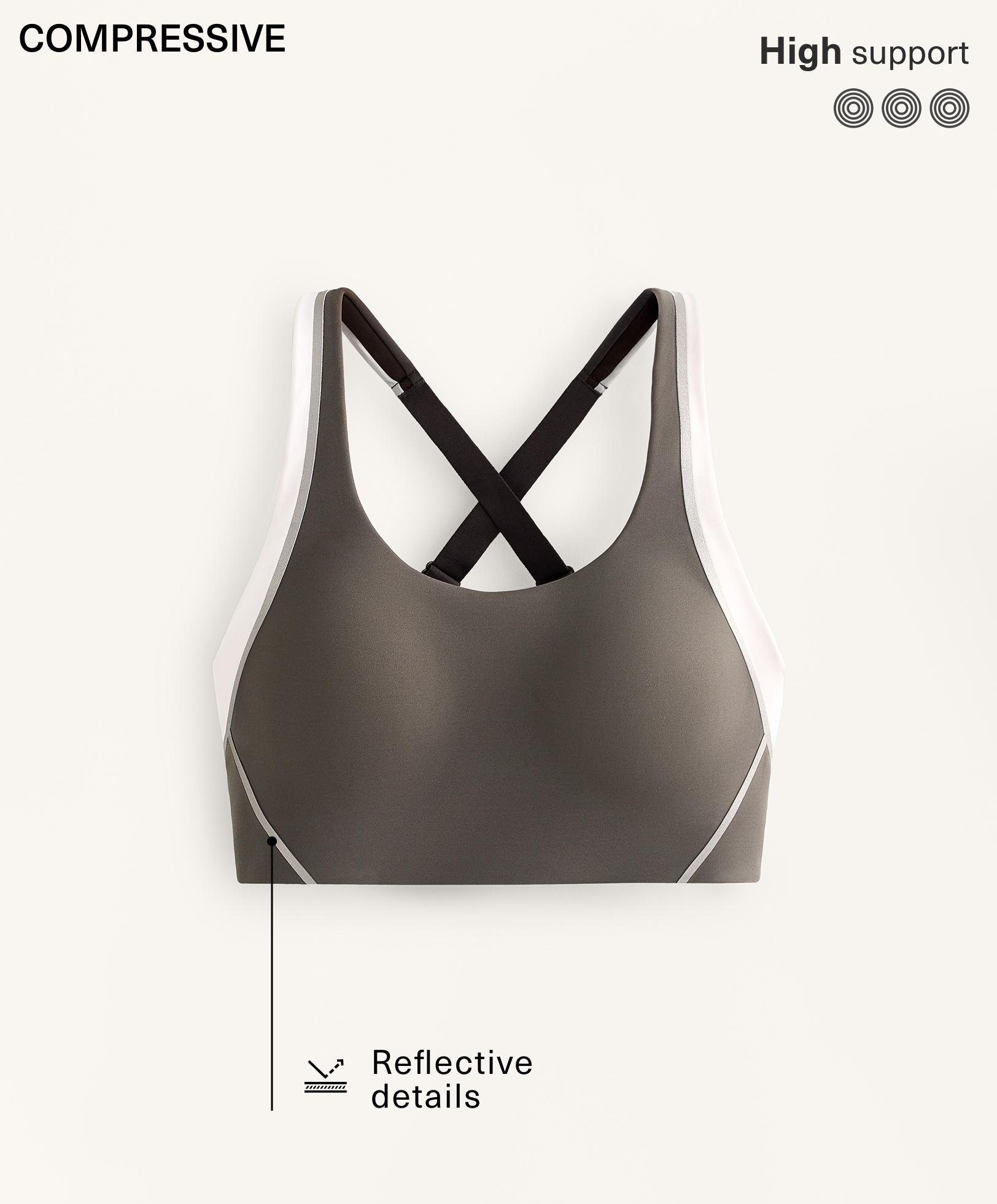 Firm support Compressive reflective sports bra