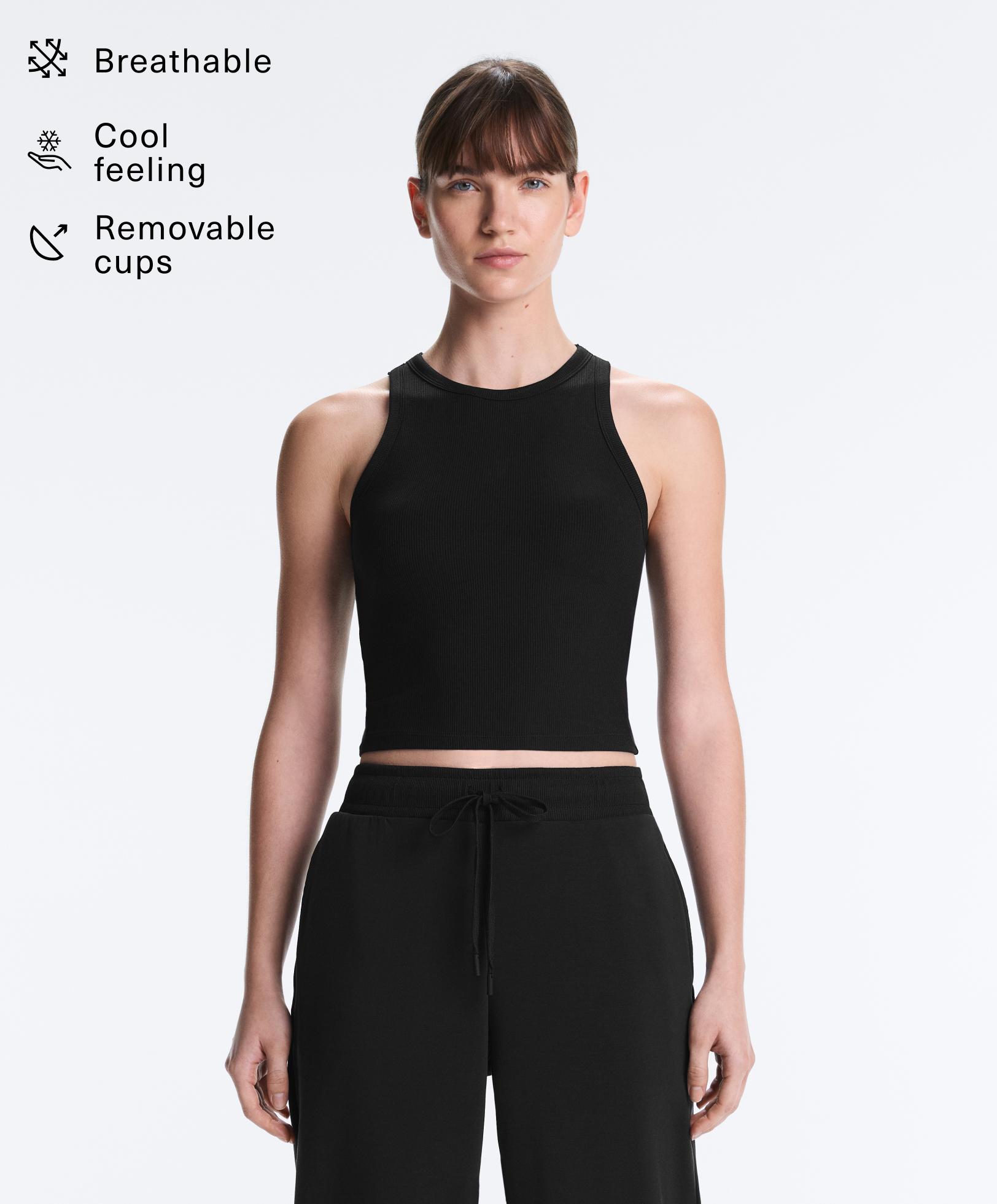 Rib modal blend long tank top