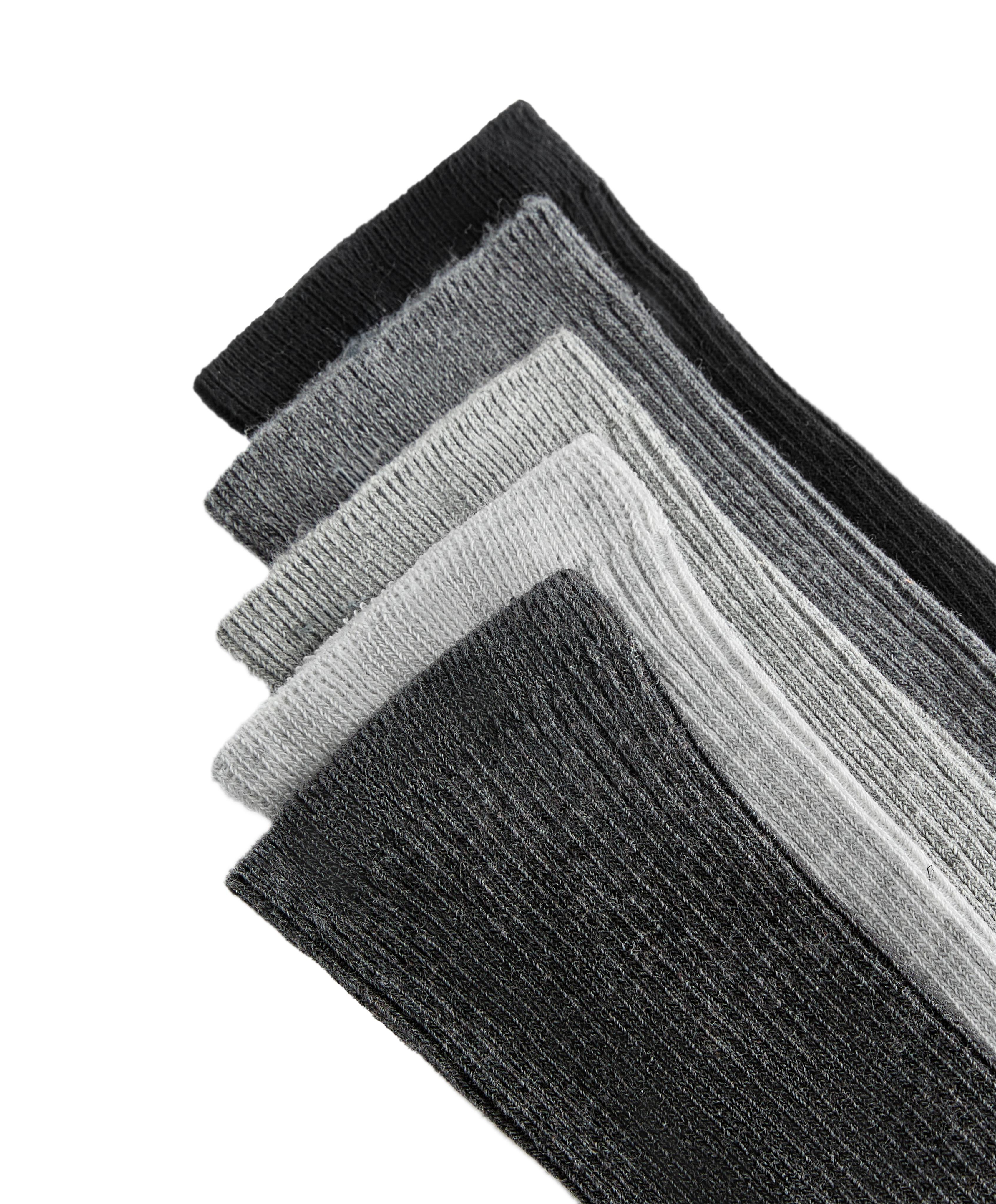 5 pairs of cotton blend classic socks — DARK GREY