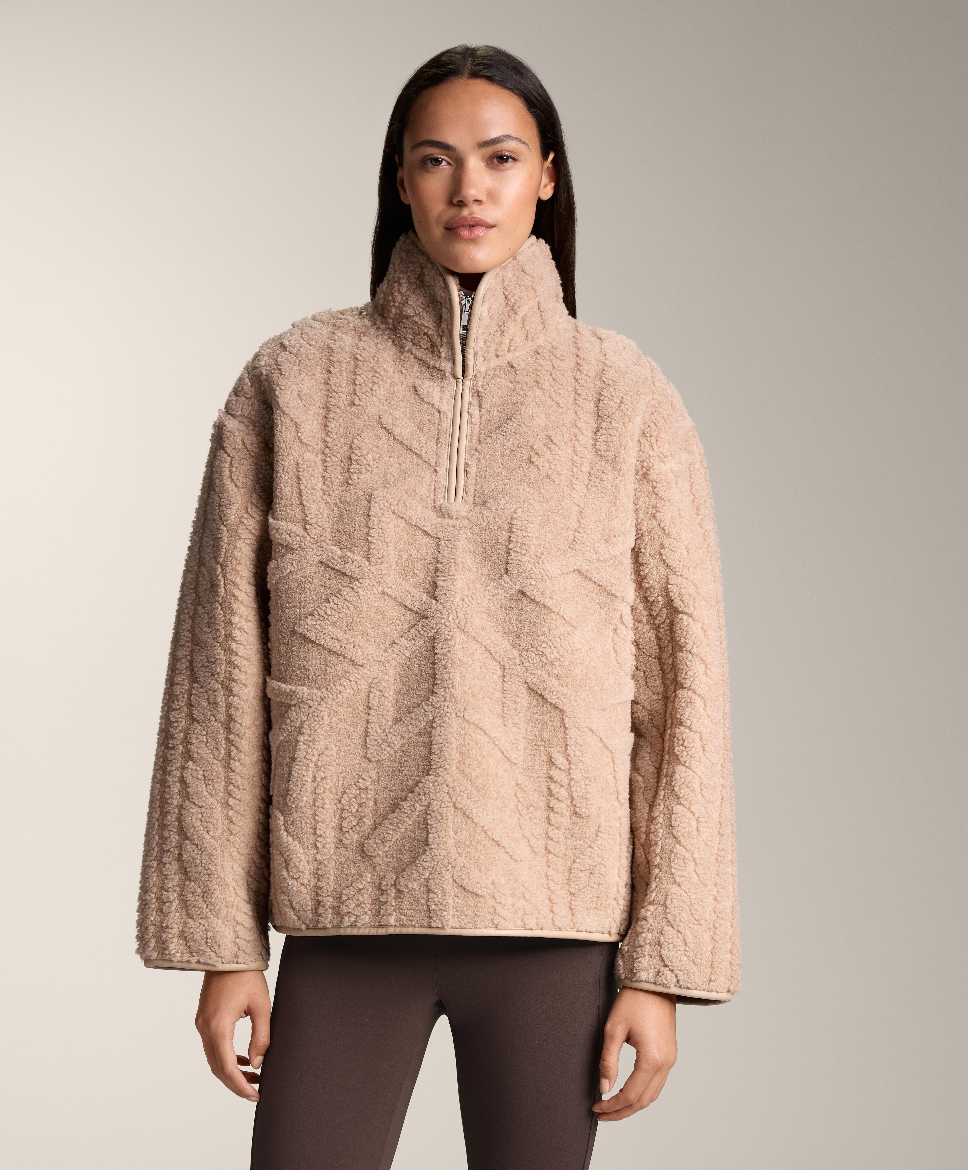 Veste effet mouton imprimé flocon de neige