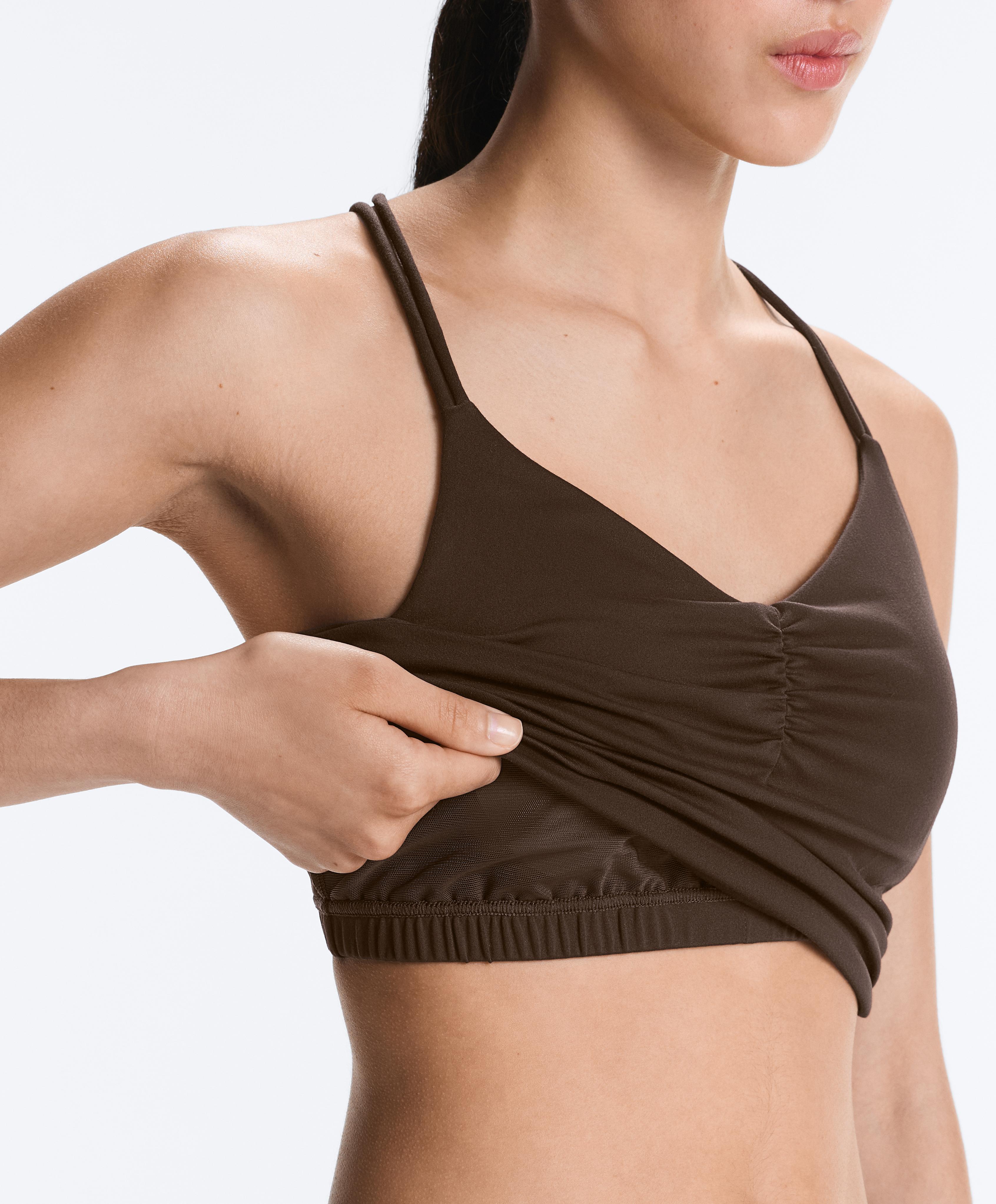 Comfortlux crossover strap tank top — DARK BROWN