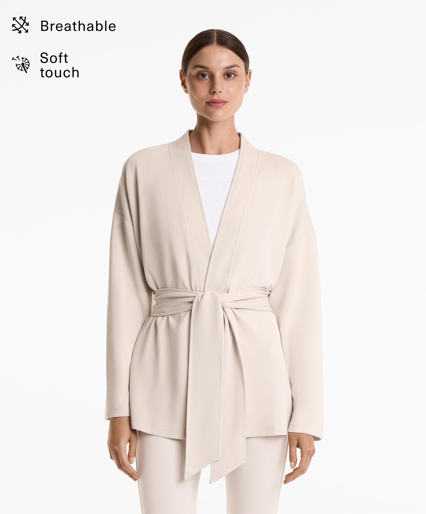 Modal içeren Soft Touch kimono uzun ceket
