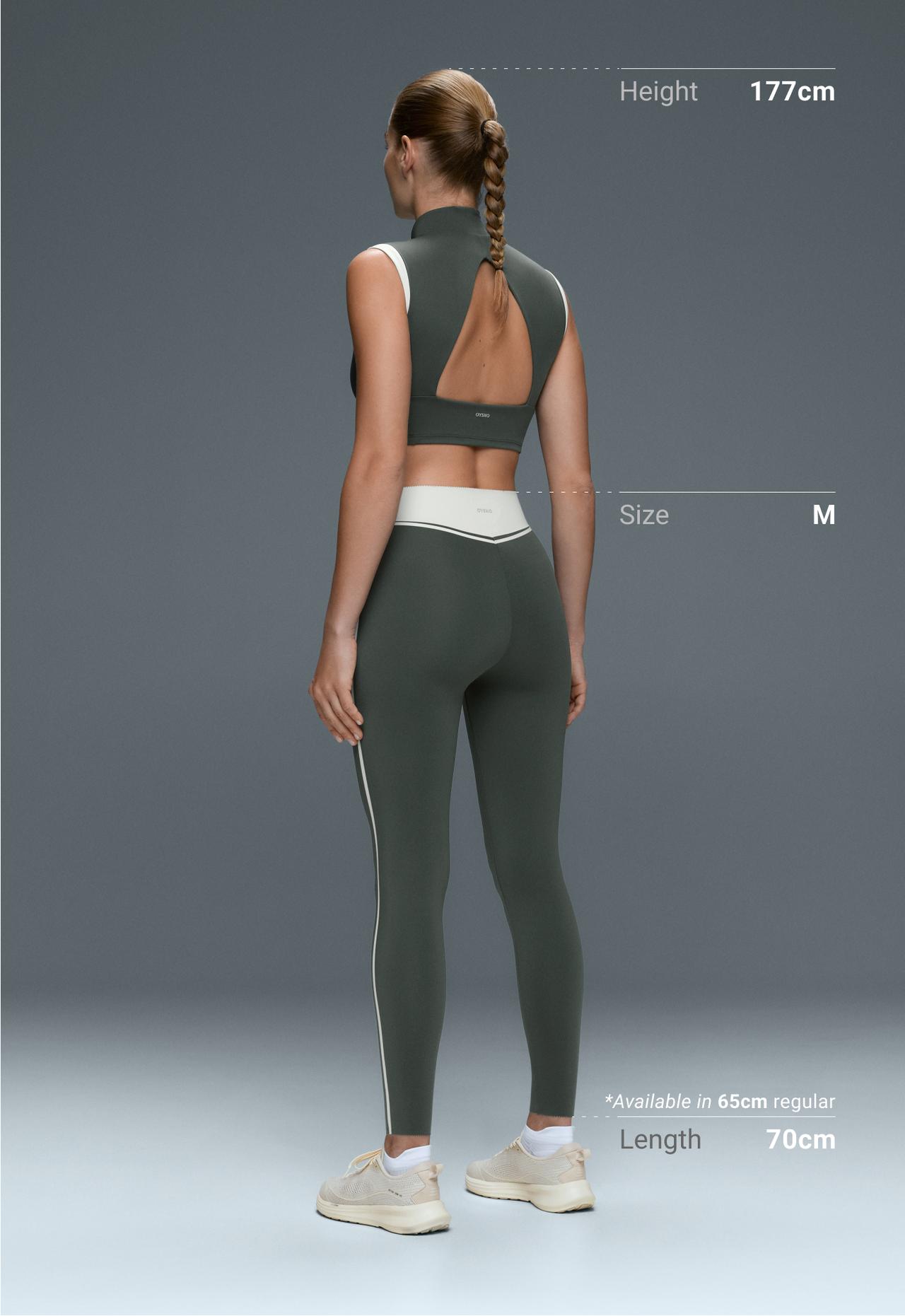 ankle-length High rise Compressive Core control block leggings — OCEAN