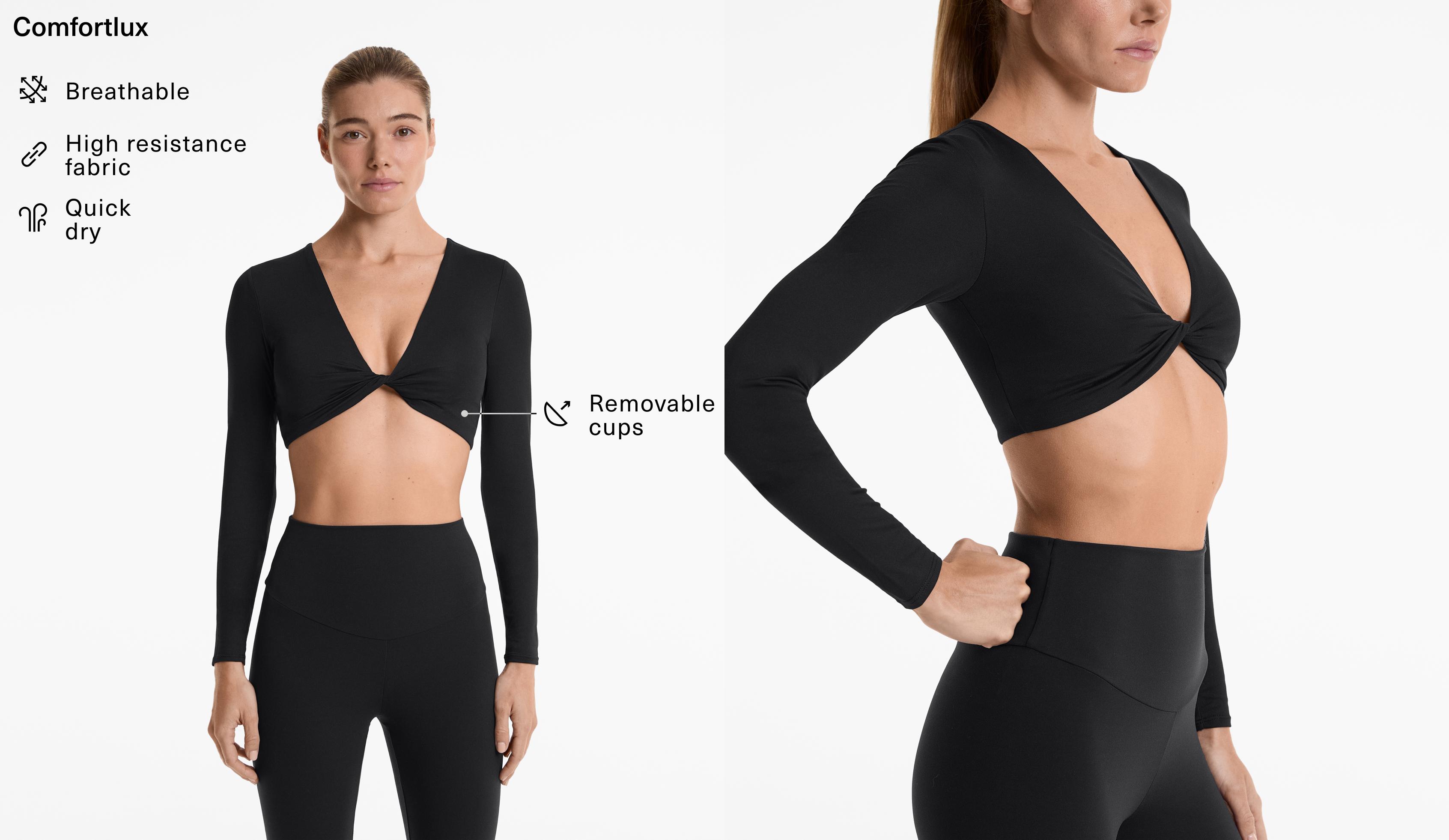 T-shirt court twist à manches longues comfortlux