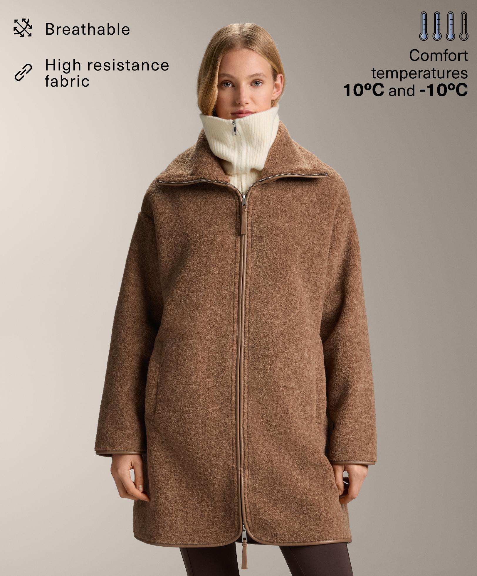 Long faux-shearling jacket