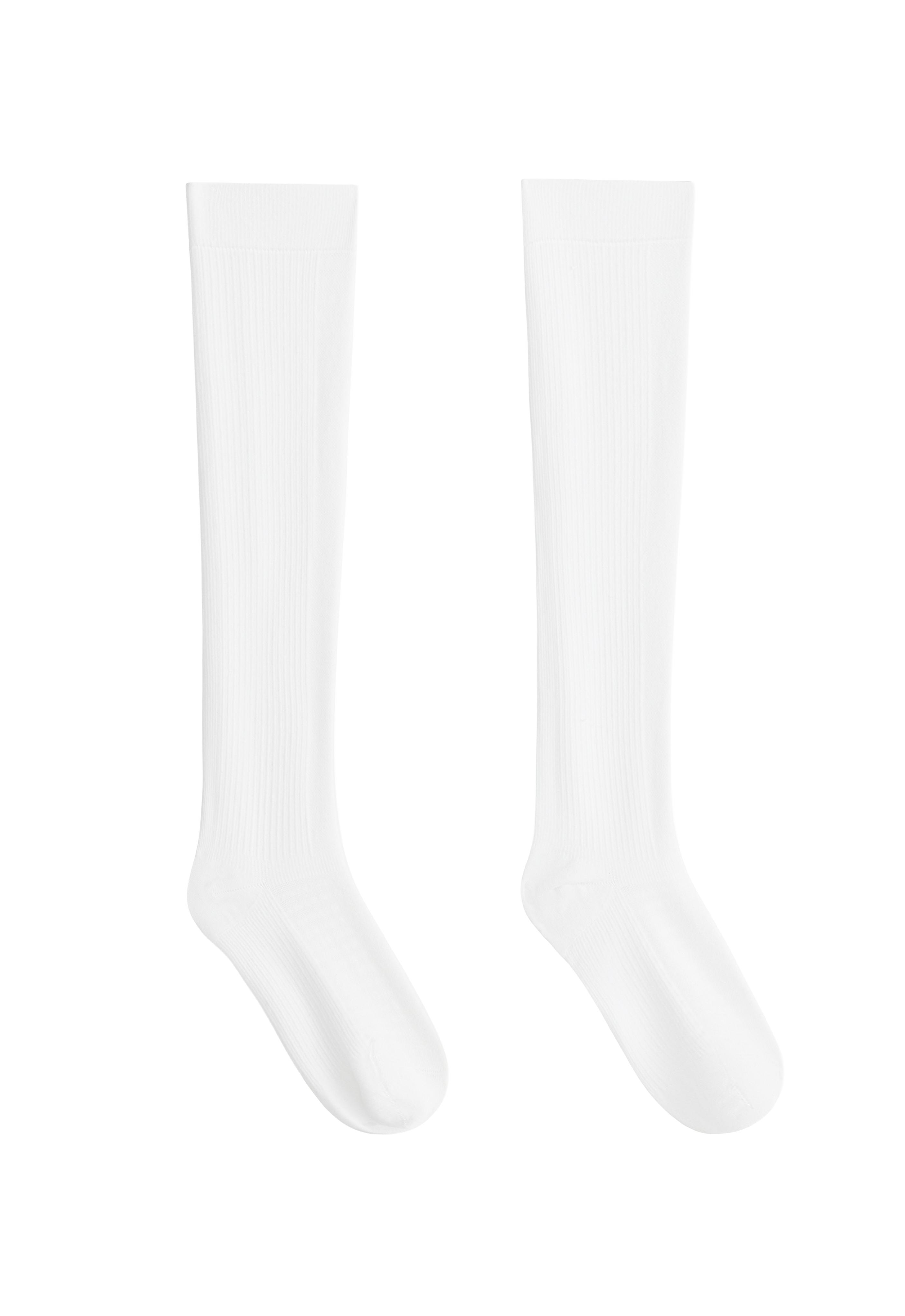 Knee-high polyamide blend socks — WHITE