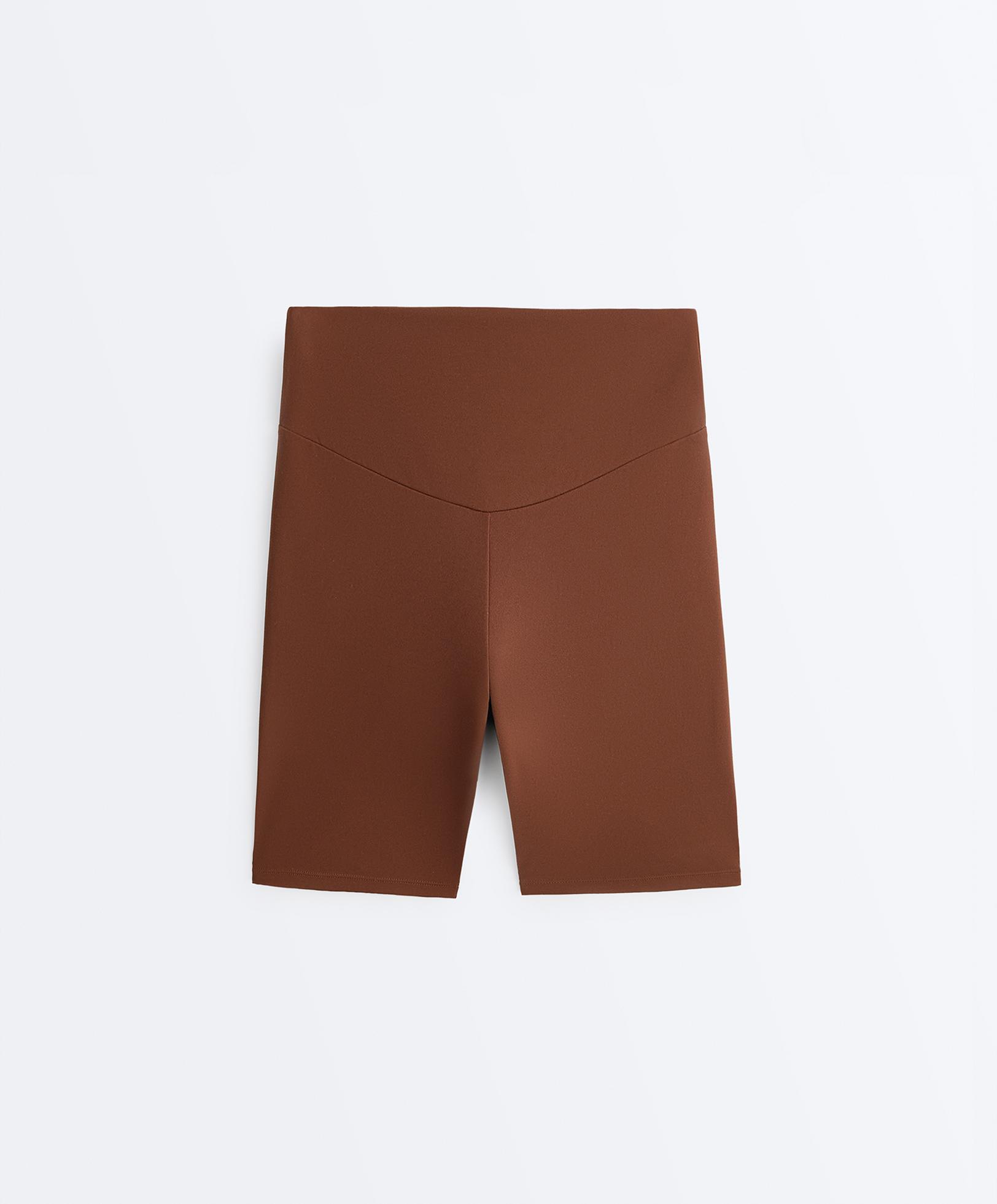 Comfortlux high-rise 20cm biker leggings — COFFEE