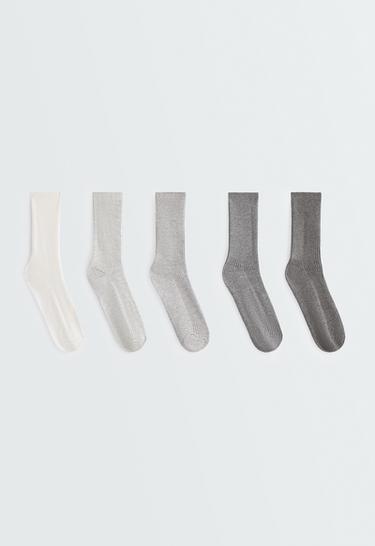 5 pairs of cotton blend classic socks — PALE GREY MELANGE 1