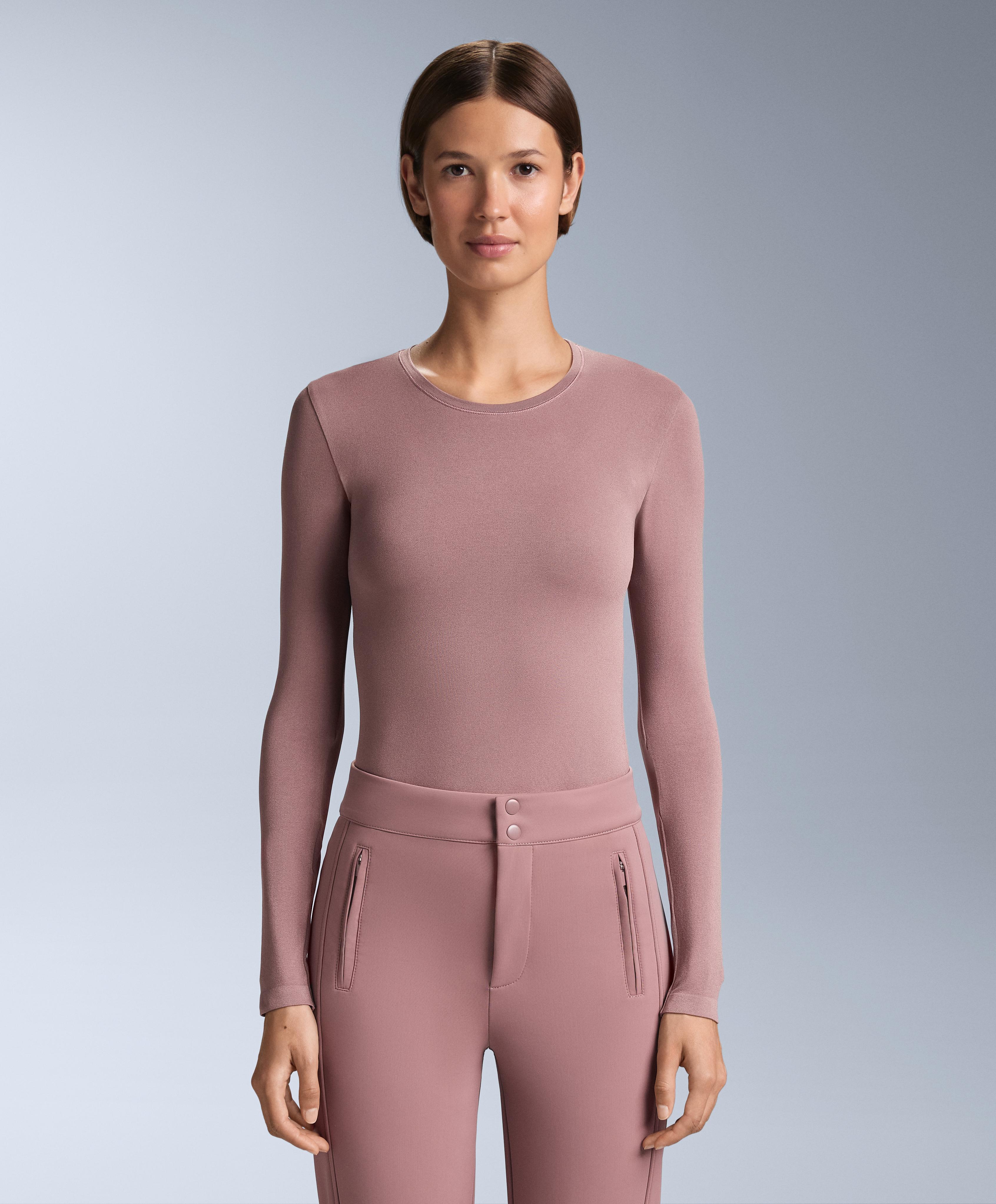 Seamless thermal base layer T-shirt — PINK-MAUVE