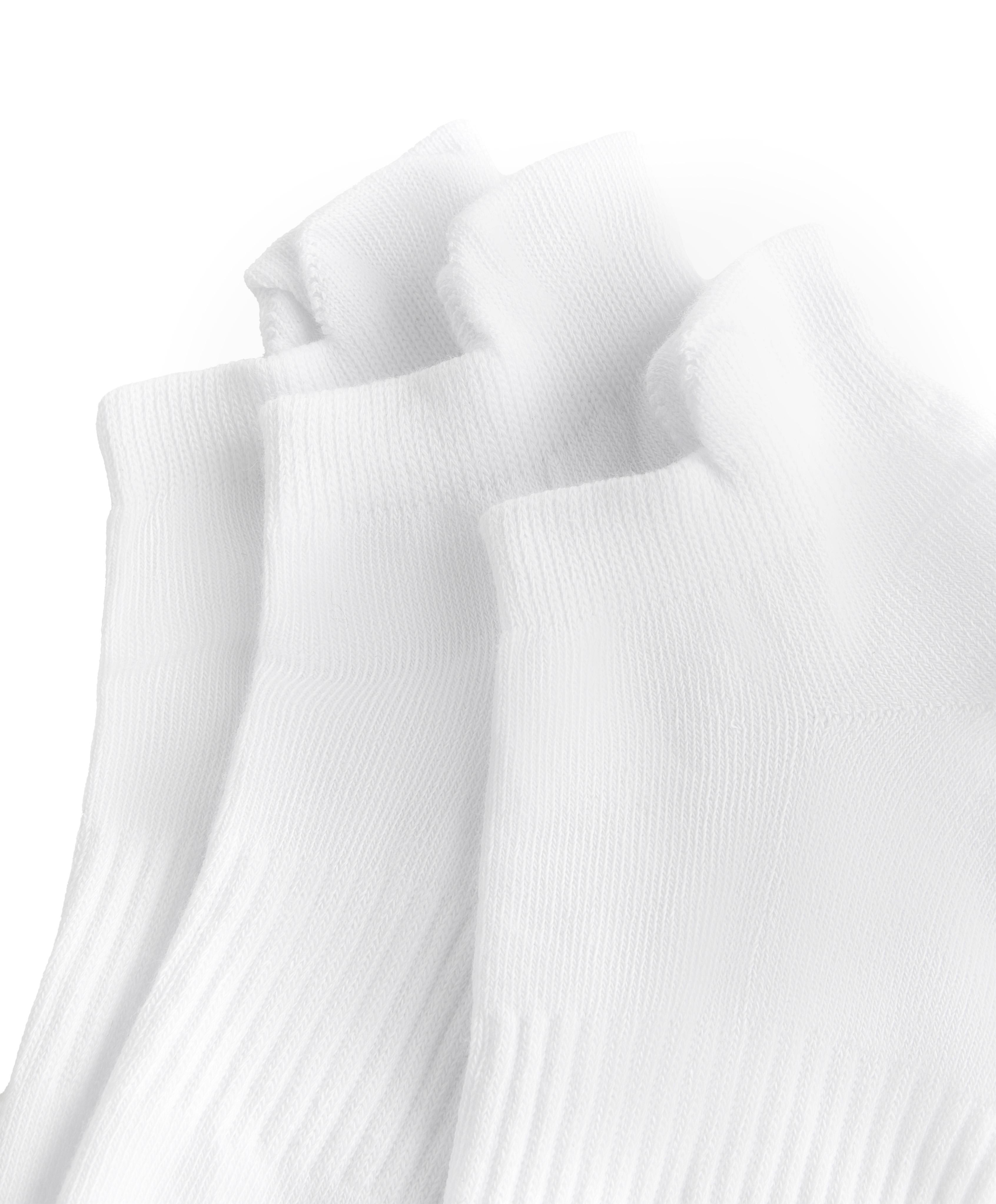 3 pairs of cotton blend sports sneaker socks with heel tab — WHITE