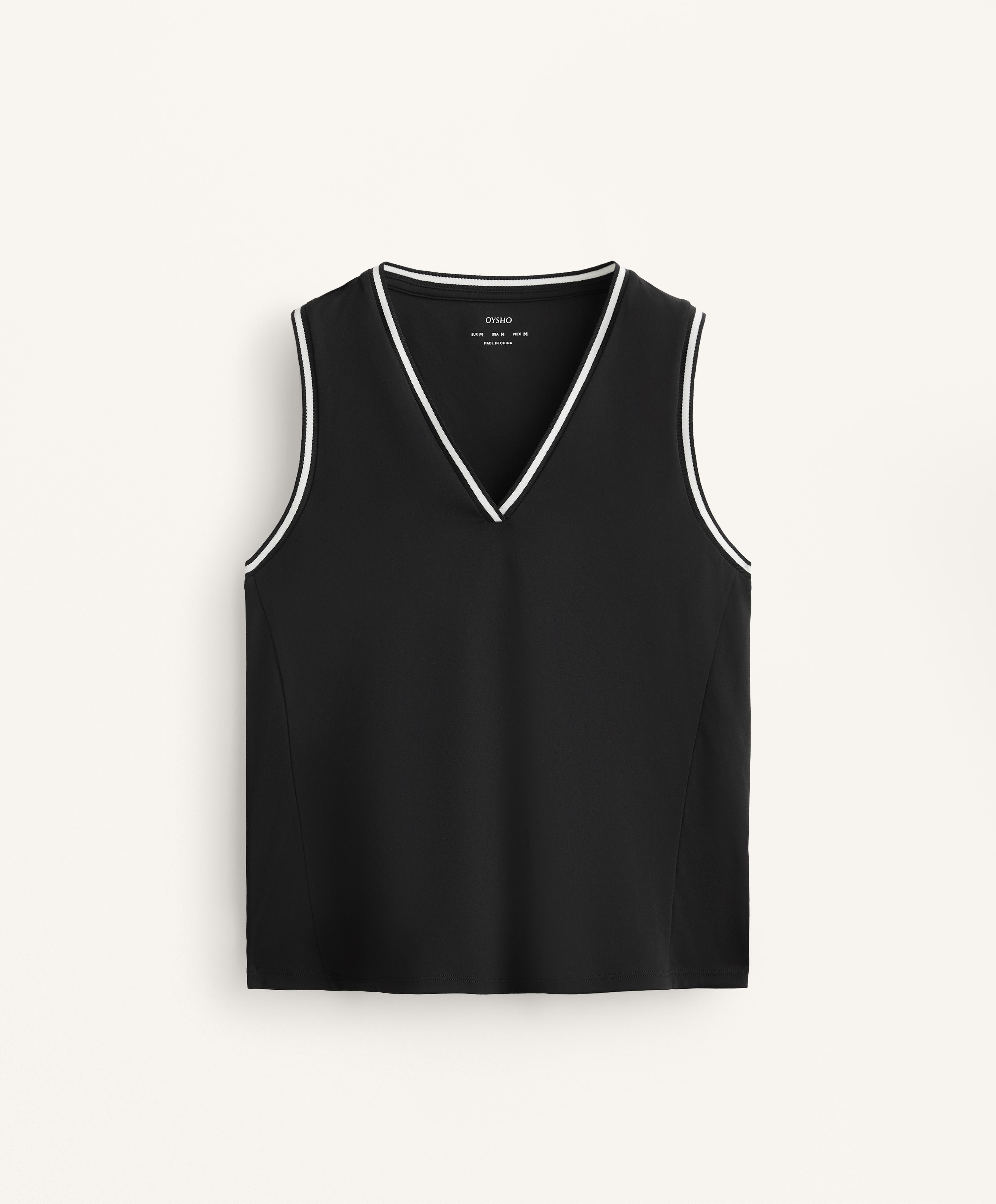 Sleeveless V-neck T-shirt
