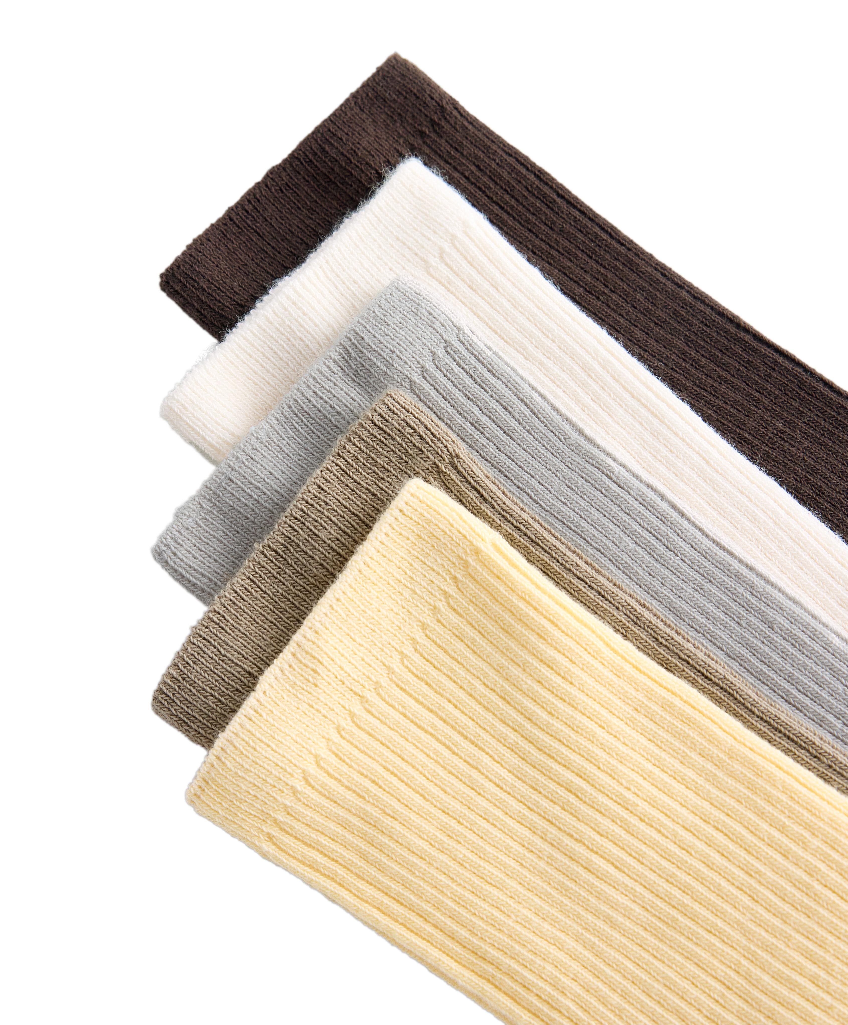 5 pairs of cotton blend classic socks — PALE YELLOW