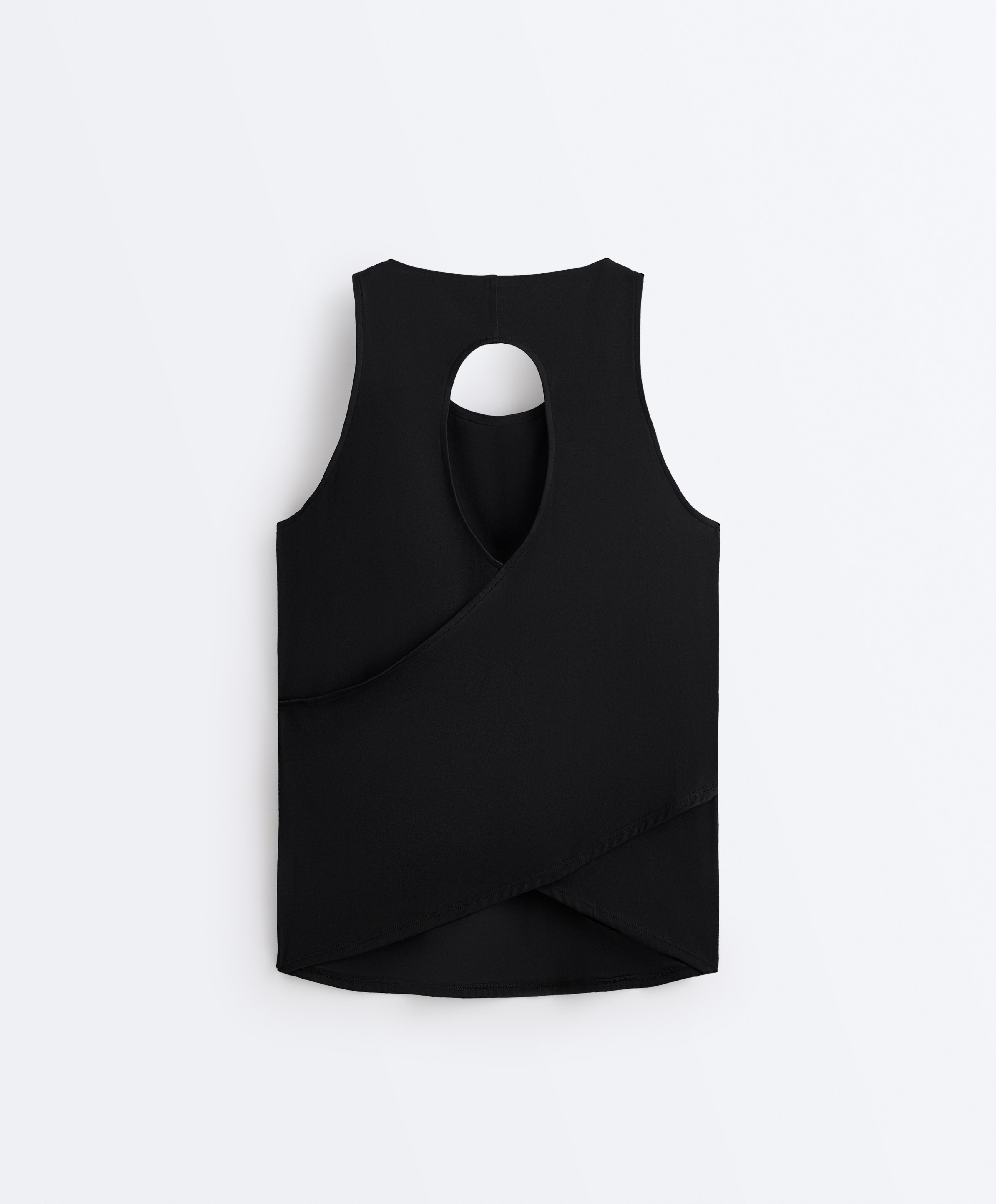 Comfortlux cross-back T-shirt — BLACK