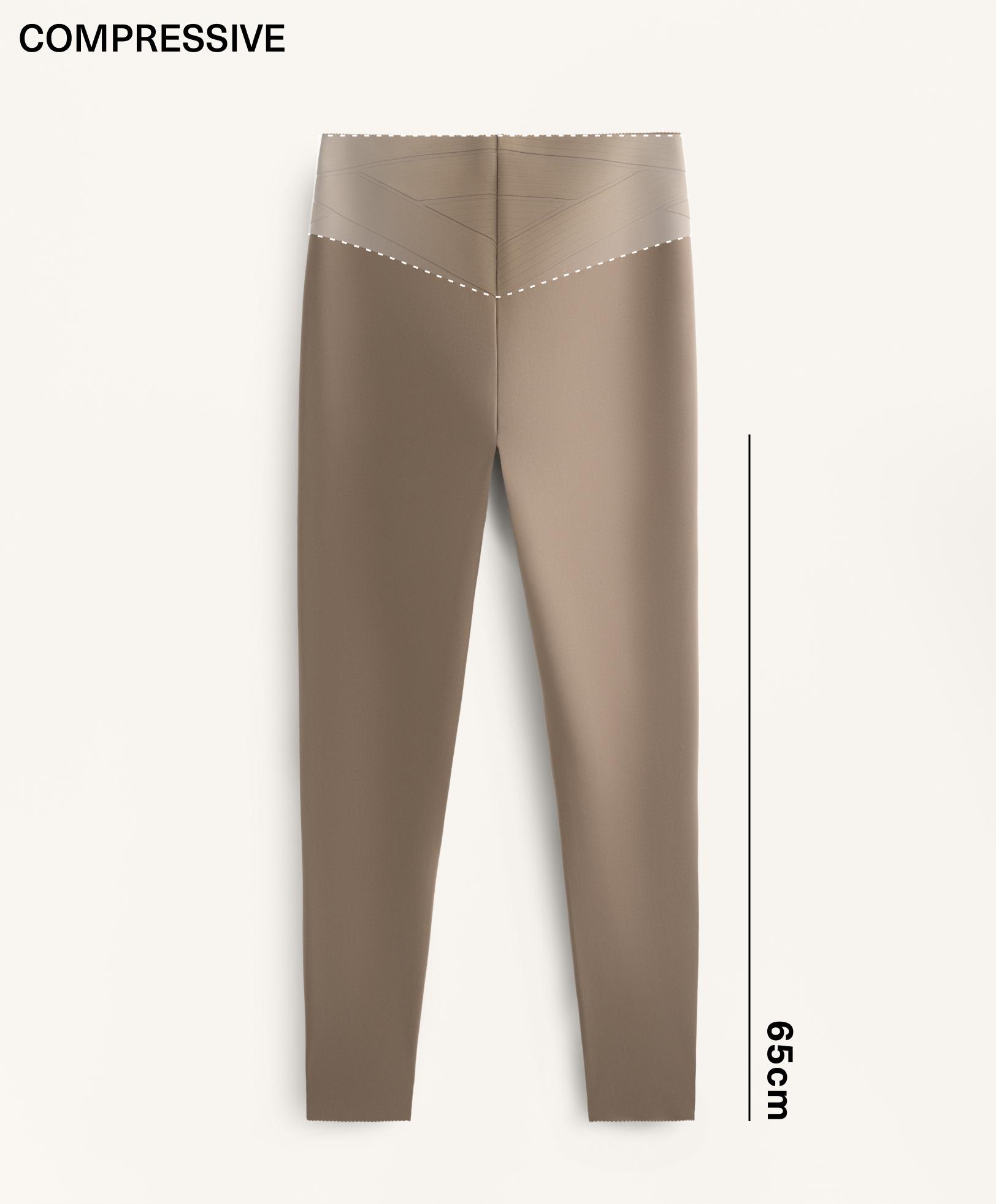Knöchellange Compressive High-Rise-Leggings mit Core-Control-Blöcken, 65 cm
