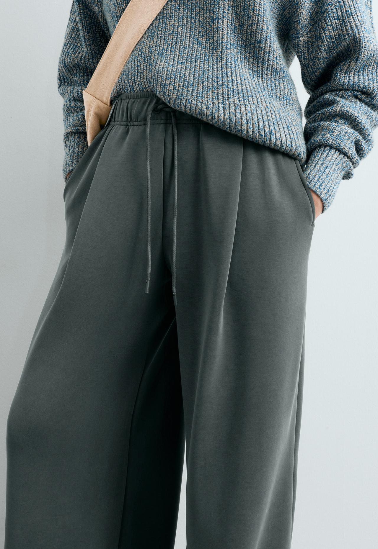Long Wide leg trousers with modal — OCEAN