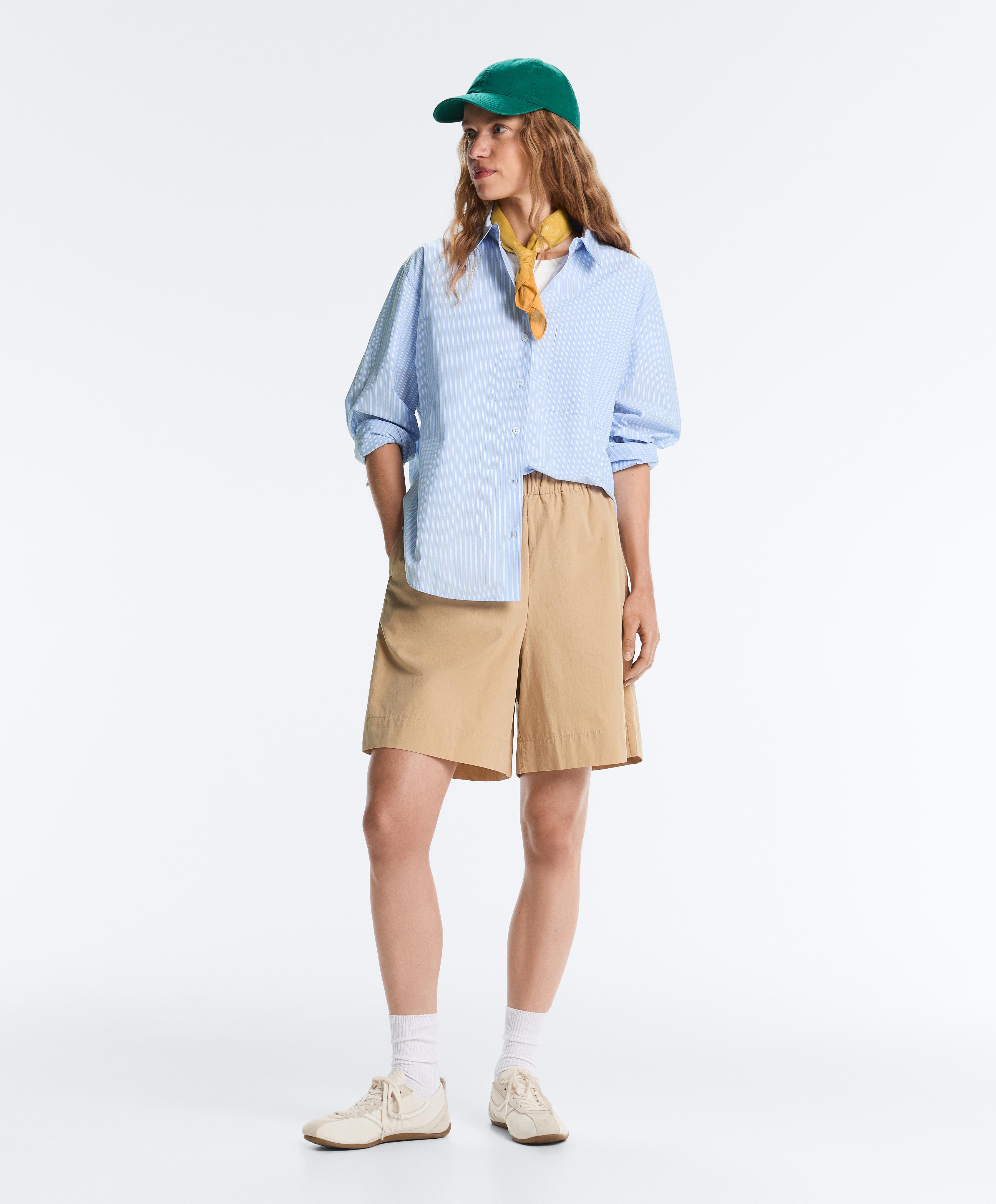 100% cotton Bermuda shorts — CAMEL