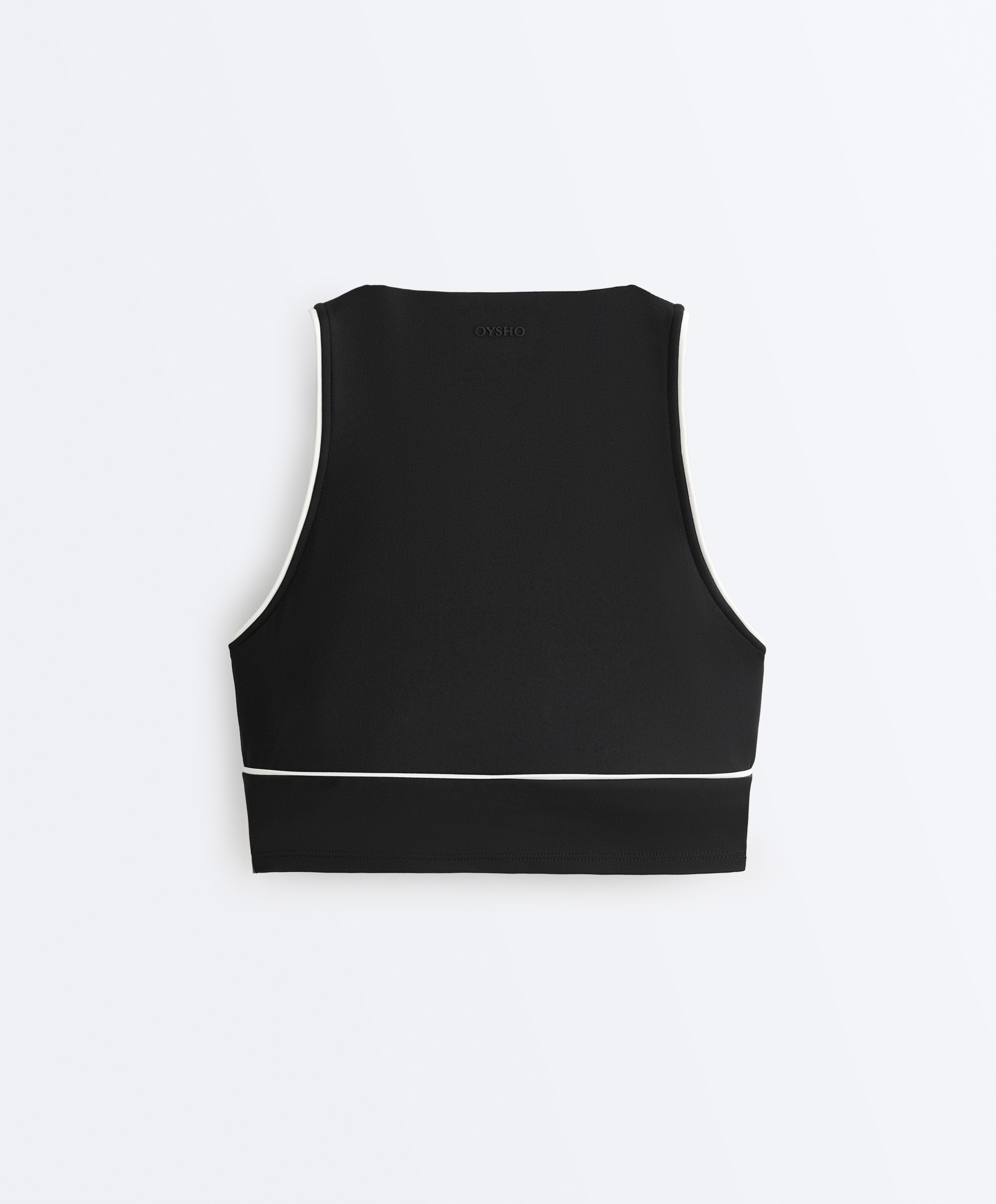 Comfortlux sleeveless tie tank top — BLACK