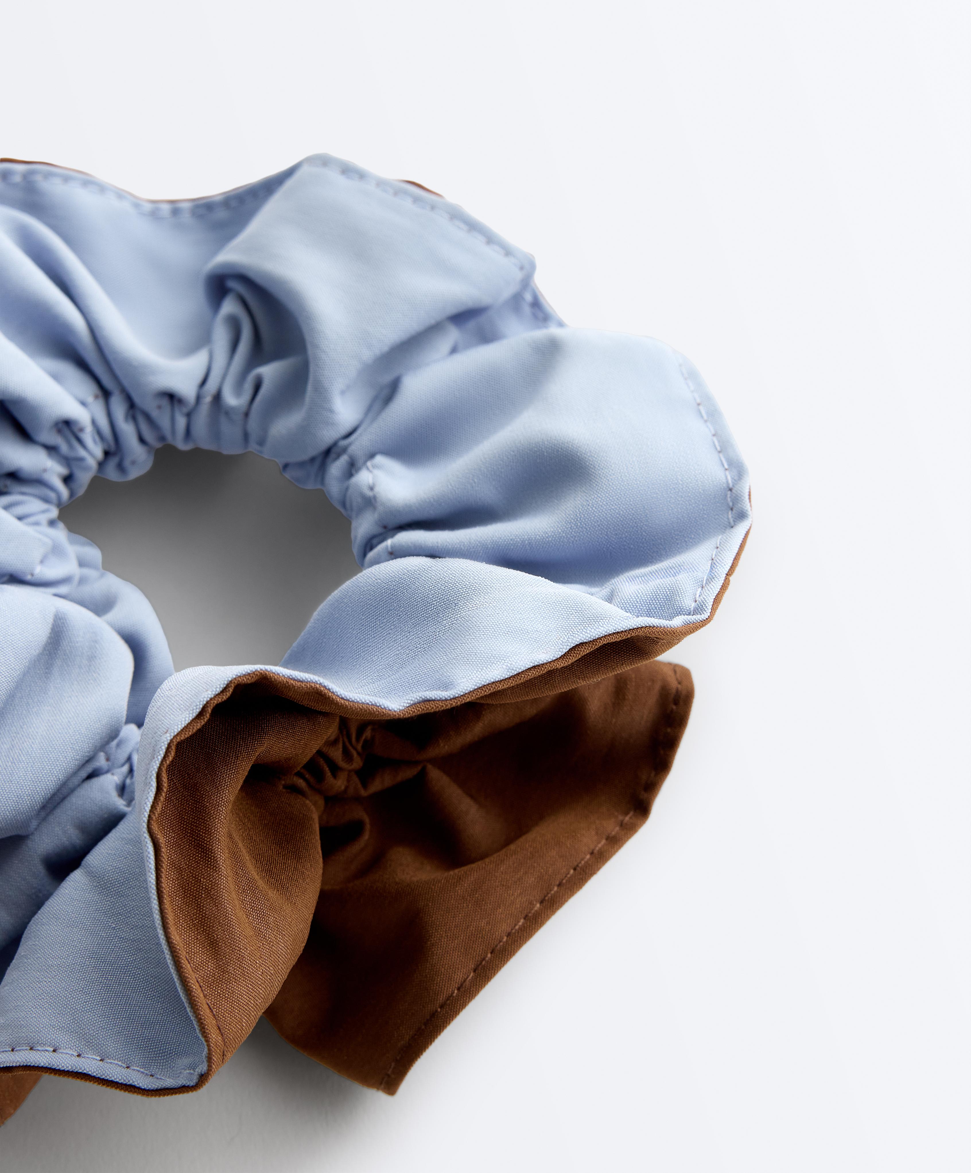 Two-tone maxi scrunchie — MID-BLUE