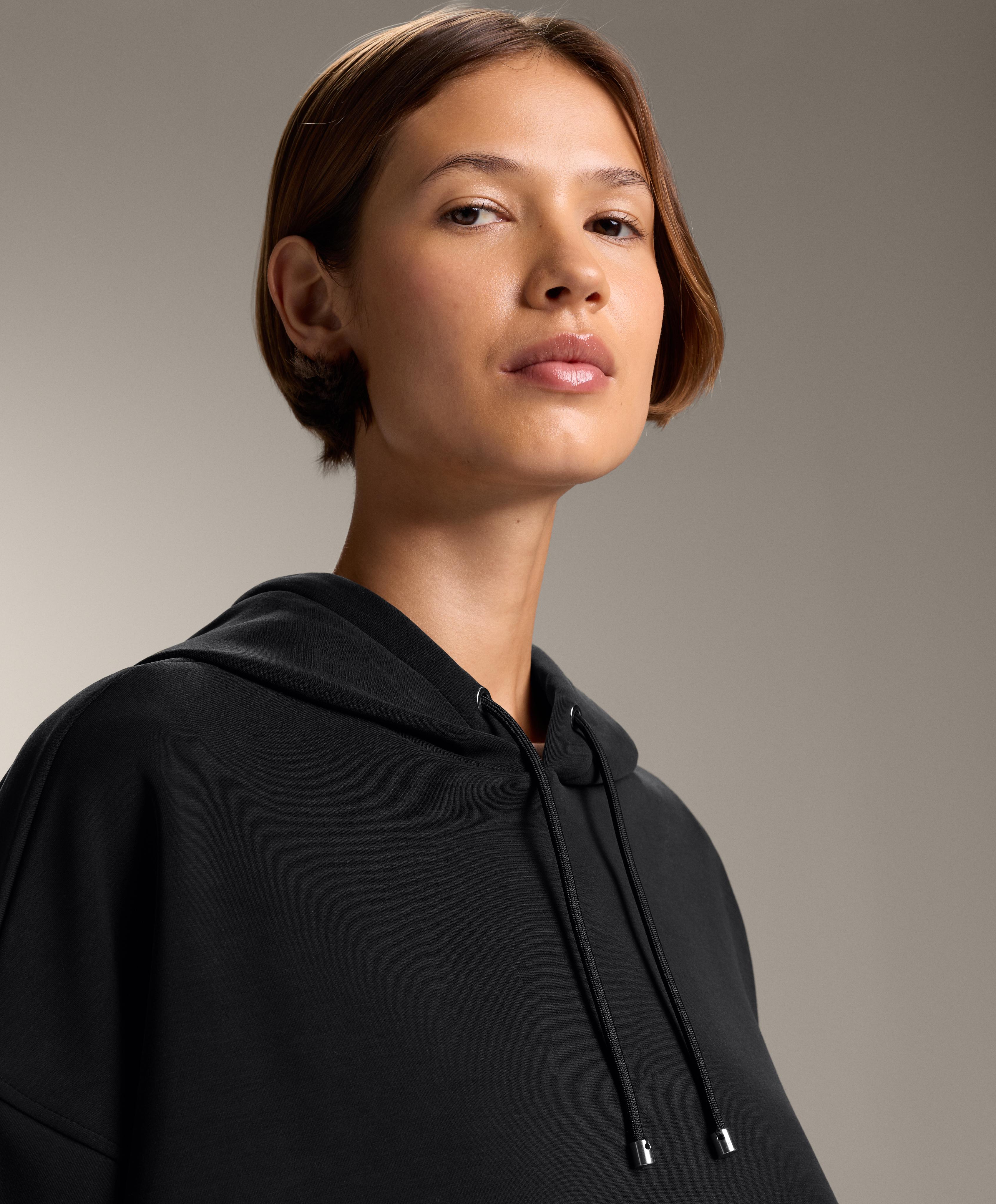 Boxy hoodie with brushed modal