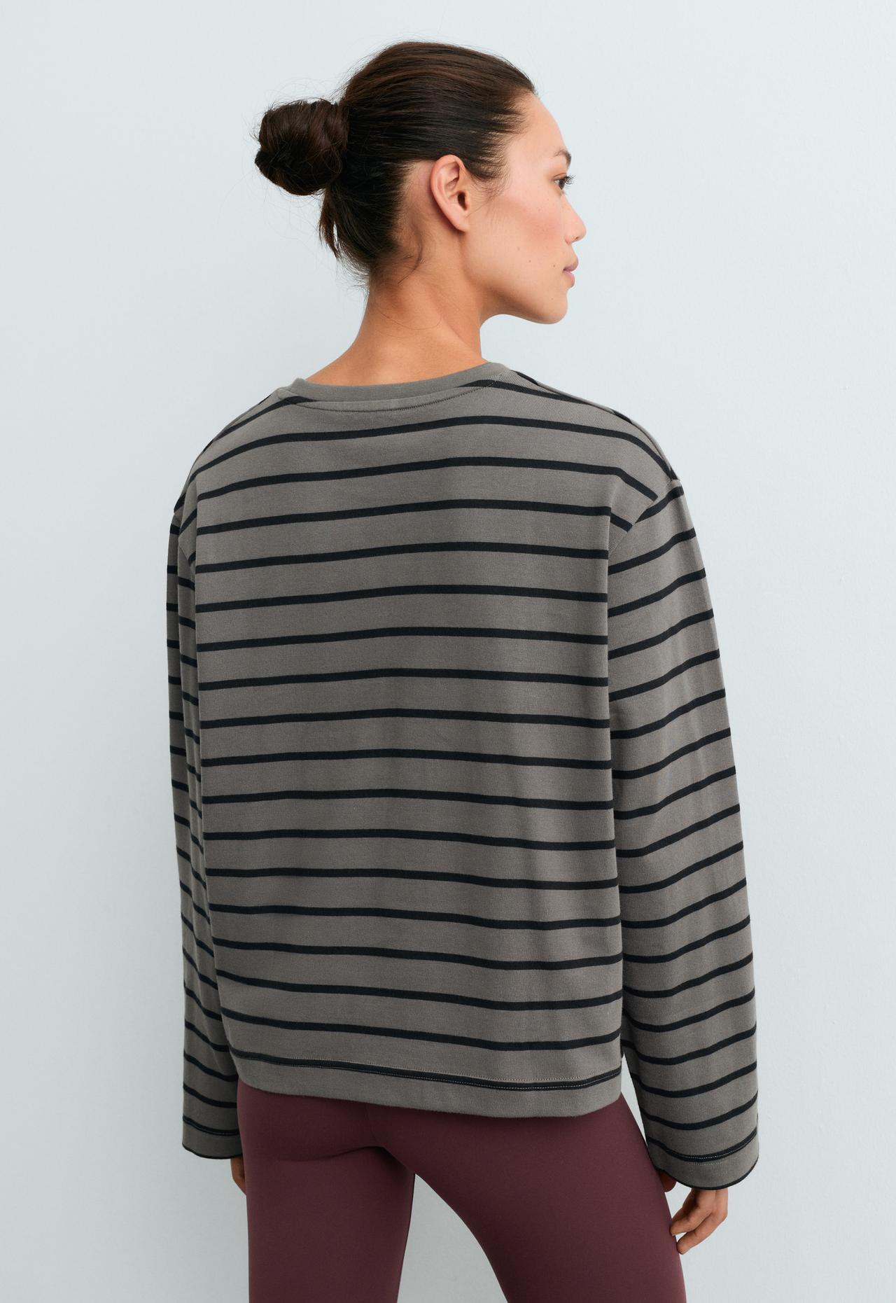 100% cotton Boxy long sleeve T-shirt — CHARCOAL GREY