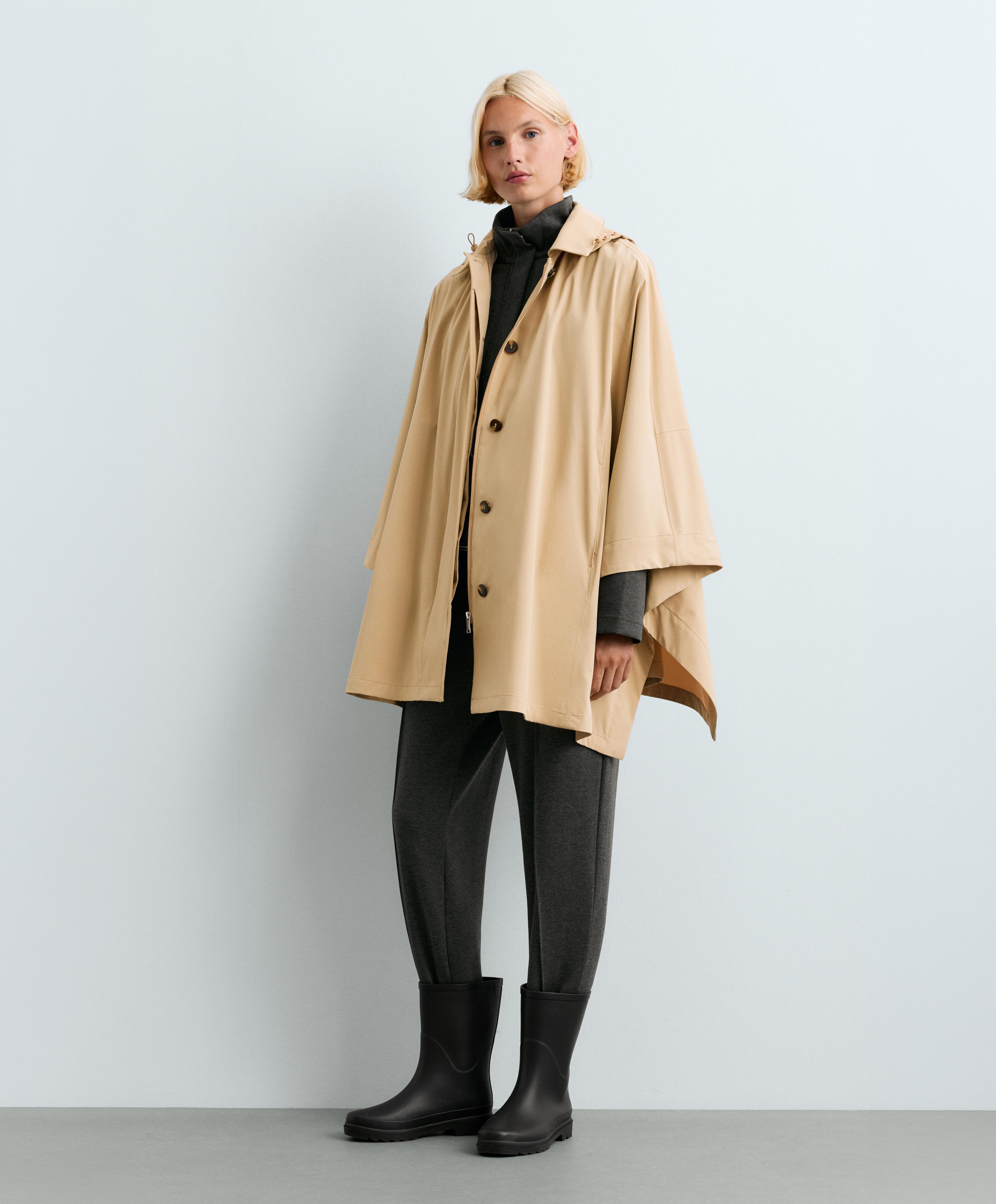 Extra lightweight 10k waterproof short cape — CAMEL
