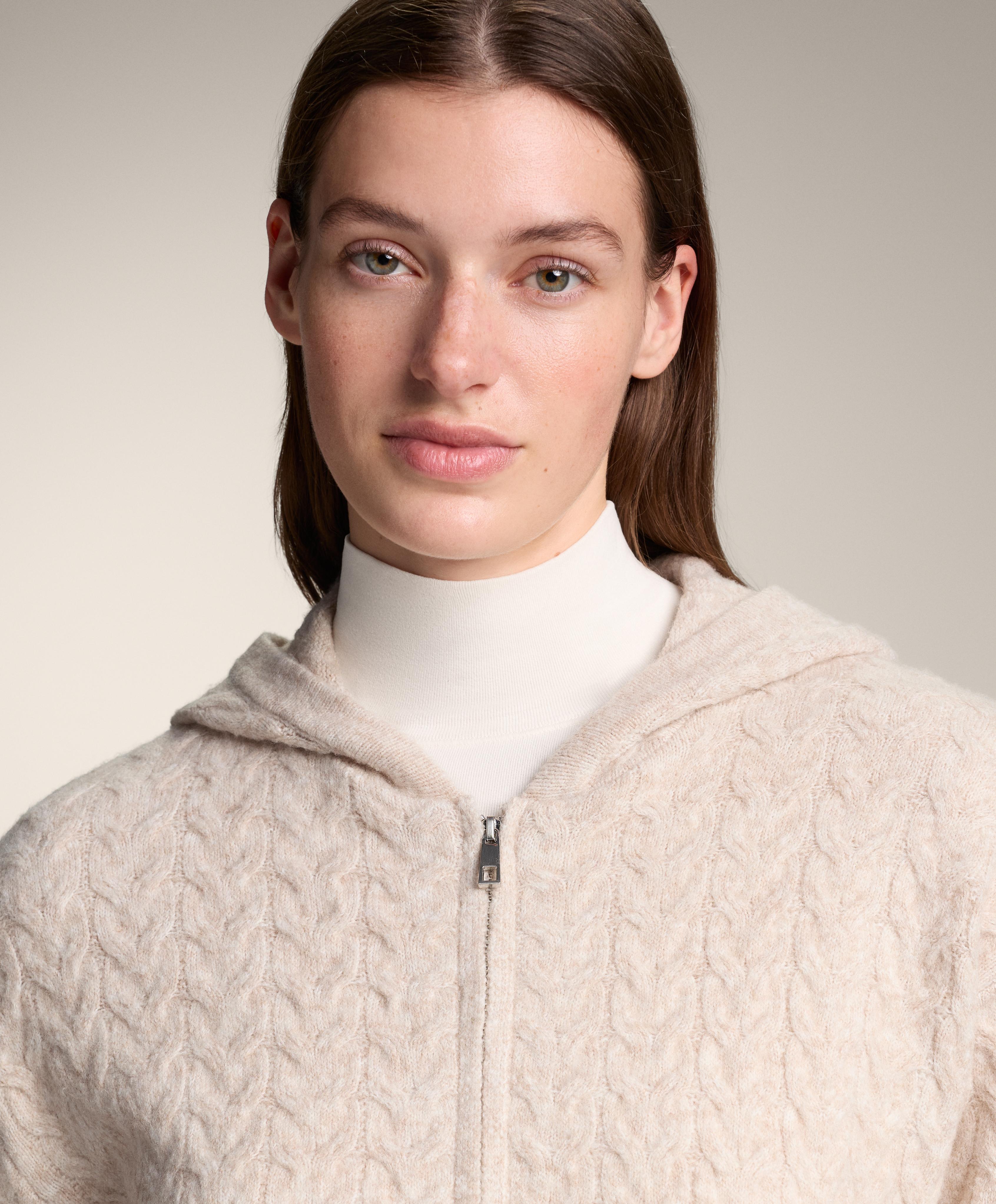 Hooded cable knit jacket - Sale Hooded cable knit jacket - Sale