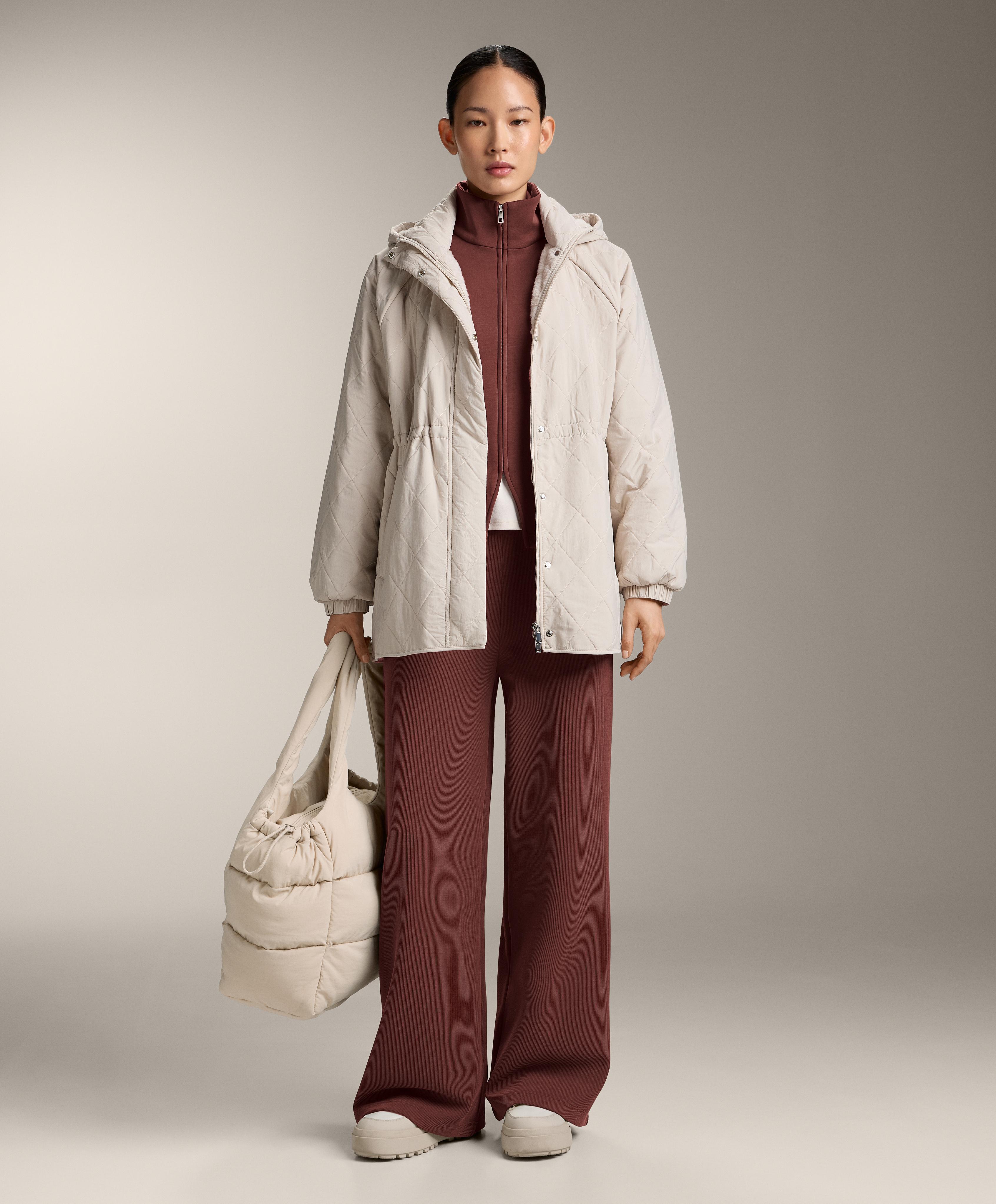 Fitted waist jacket with brushed modal — MAHOGANY