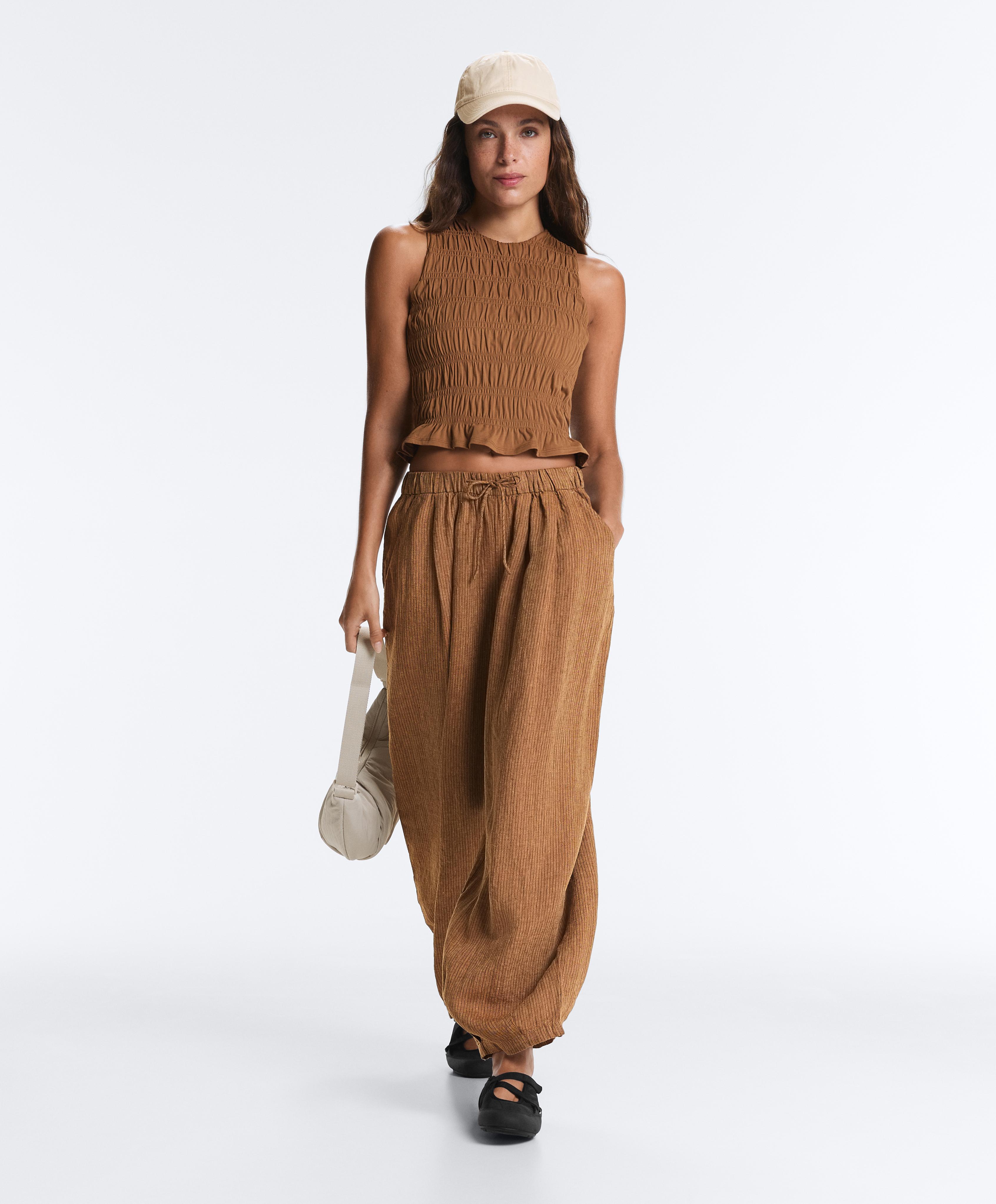 Comfortlux smock sleeveless T-shirt — TOFFEE