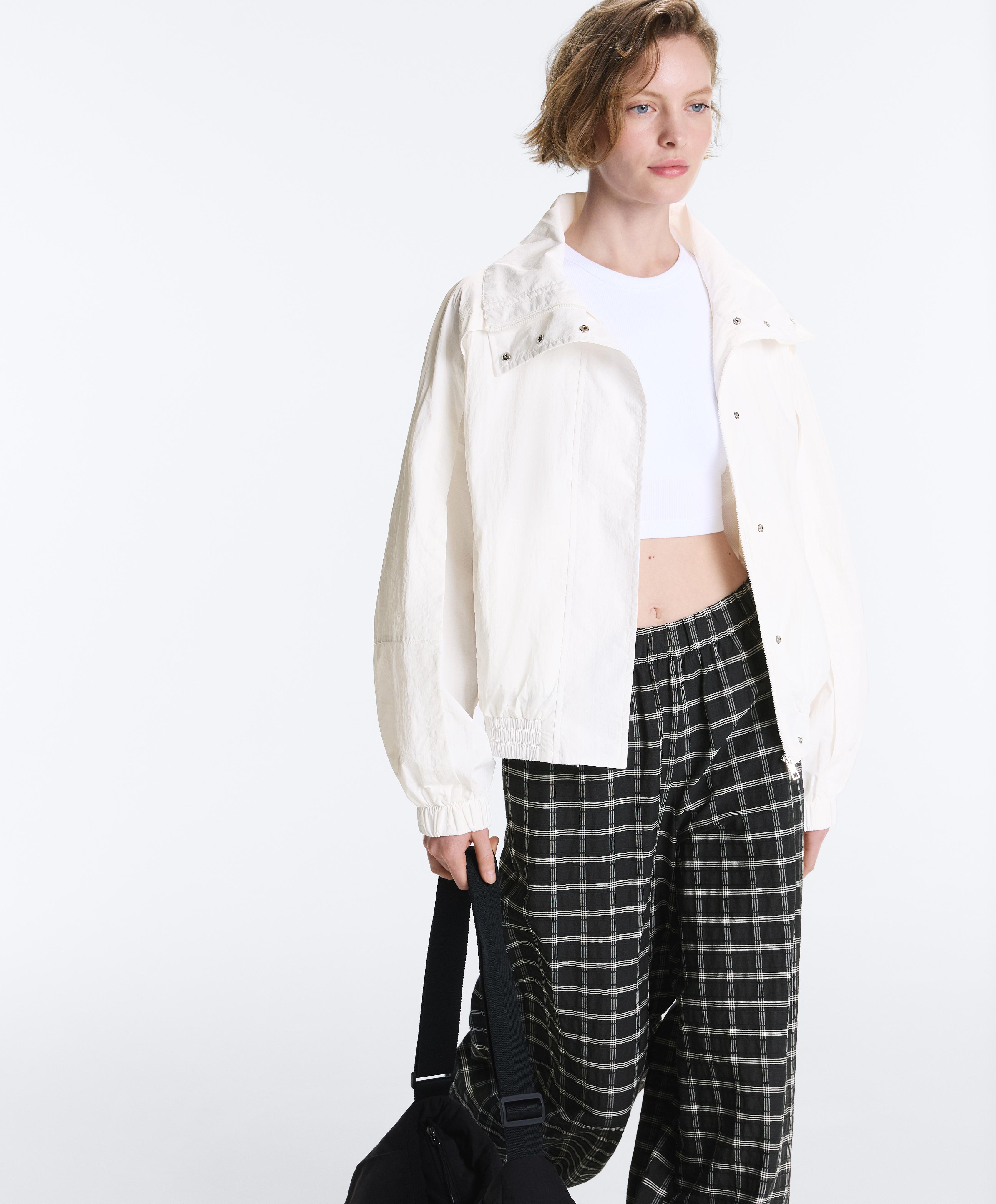 Water-repellent high-neck Track jacket — WHITE
