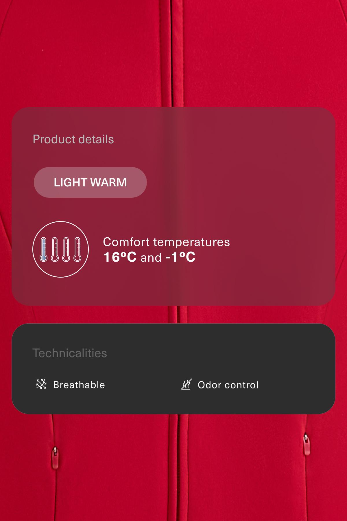 Light warm technical jacket — BRIGHT RED