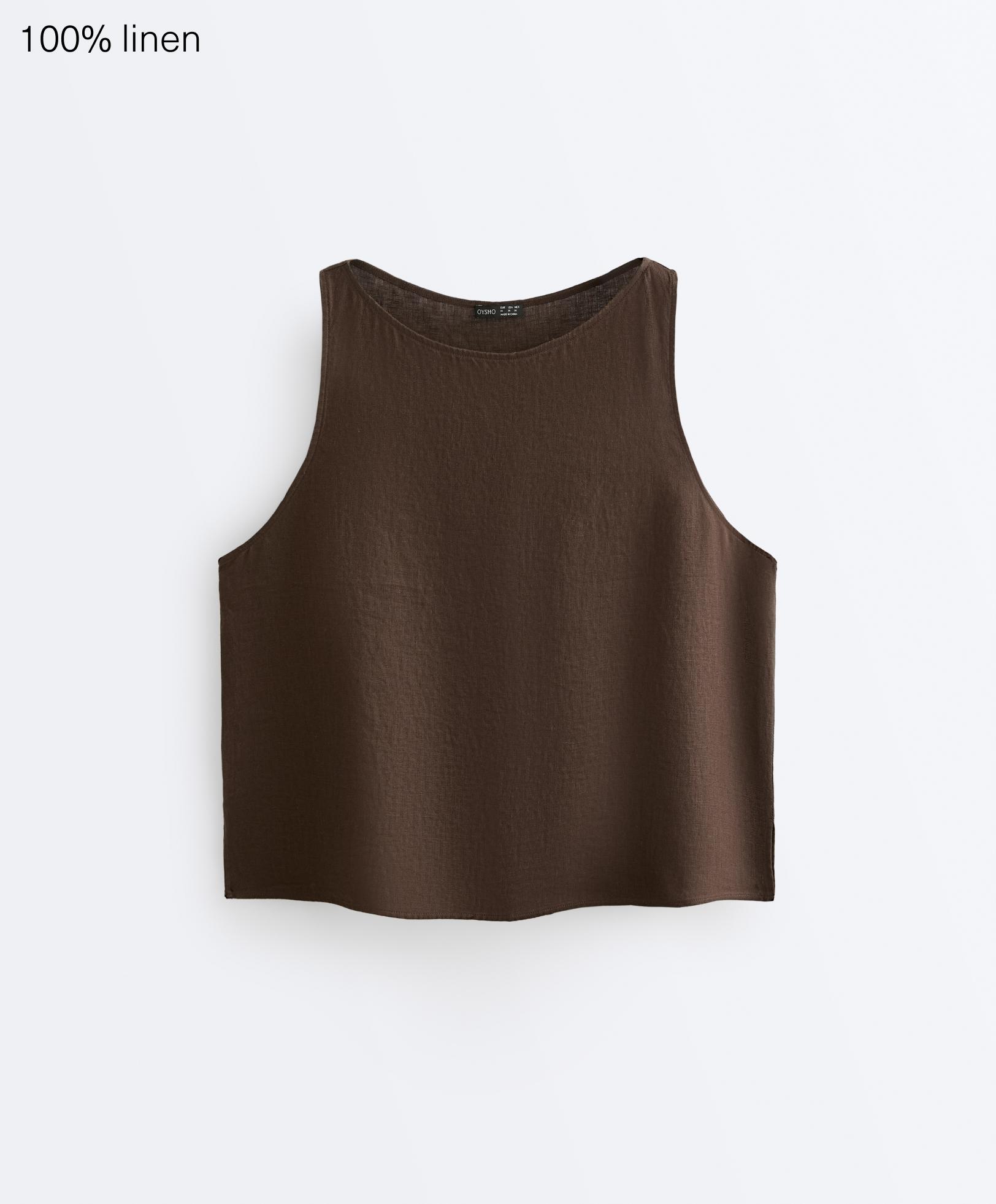 Top carré 100% lin Top carré 100% lin