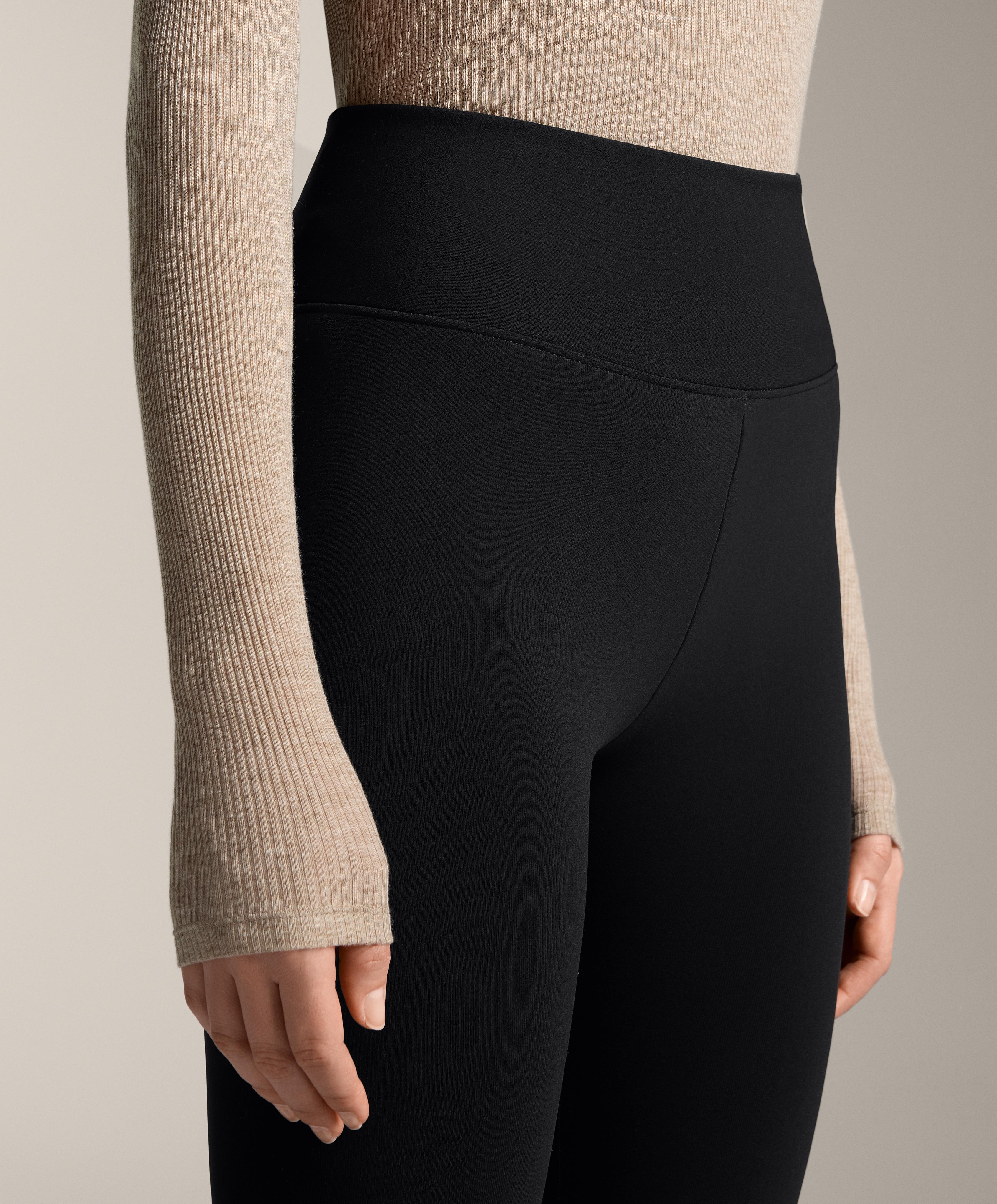 Super-high-rise seamless extra-warm 70cm ankle-length leggings — BLACK