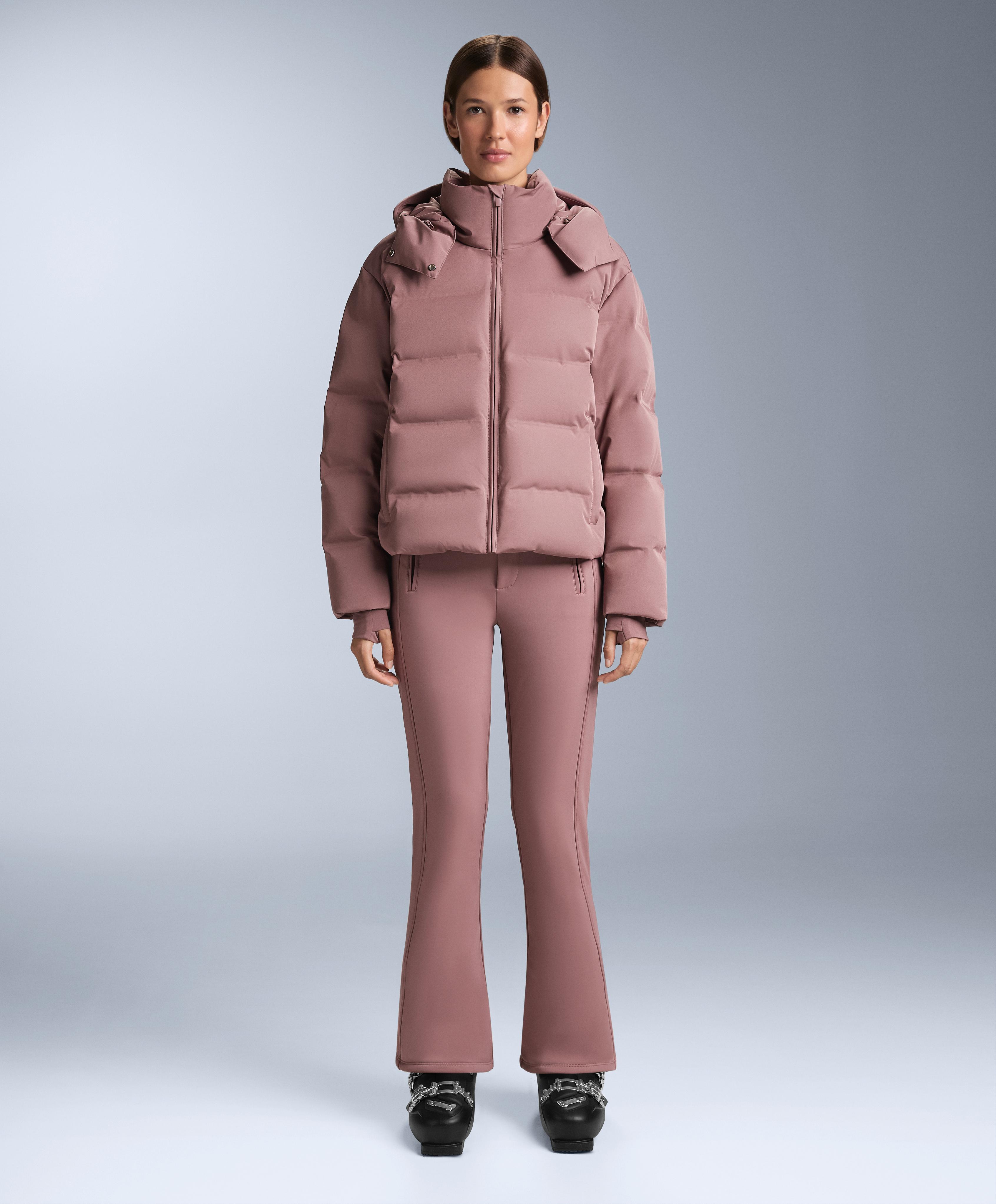 Water-resistant flare stretch SKI trousers — PINK-MAUVE
